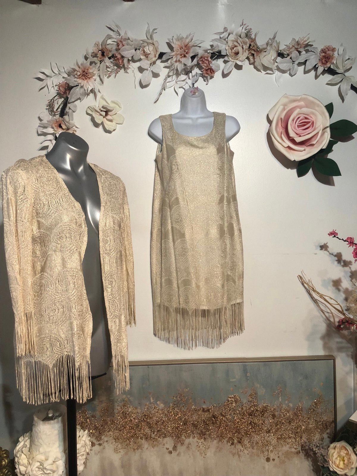 strapless open back dress Rent Retrofete Heather Sequin Star Fringe Dress main image 0