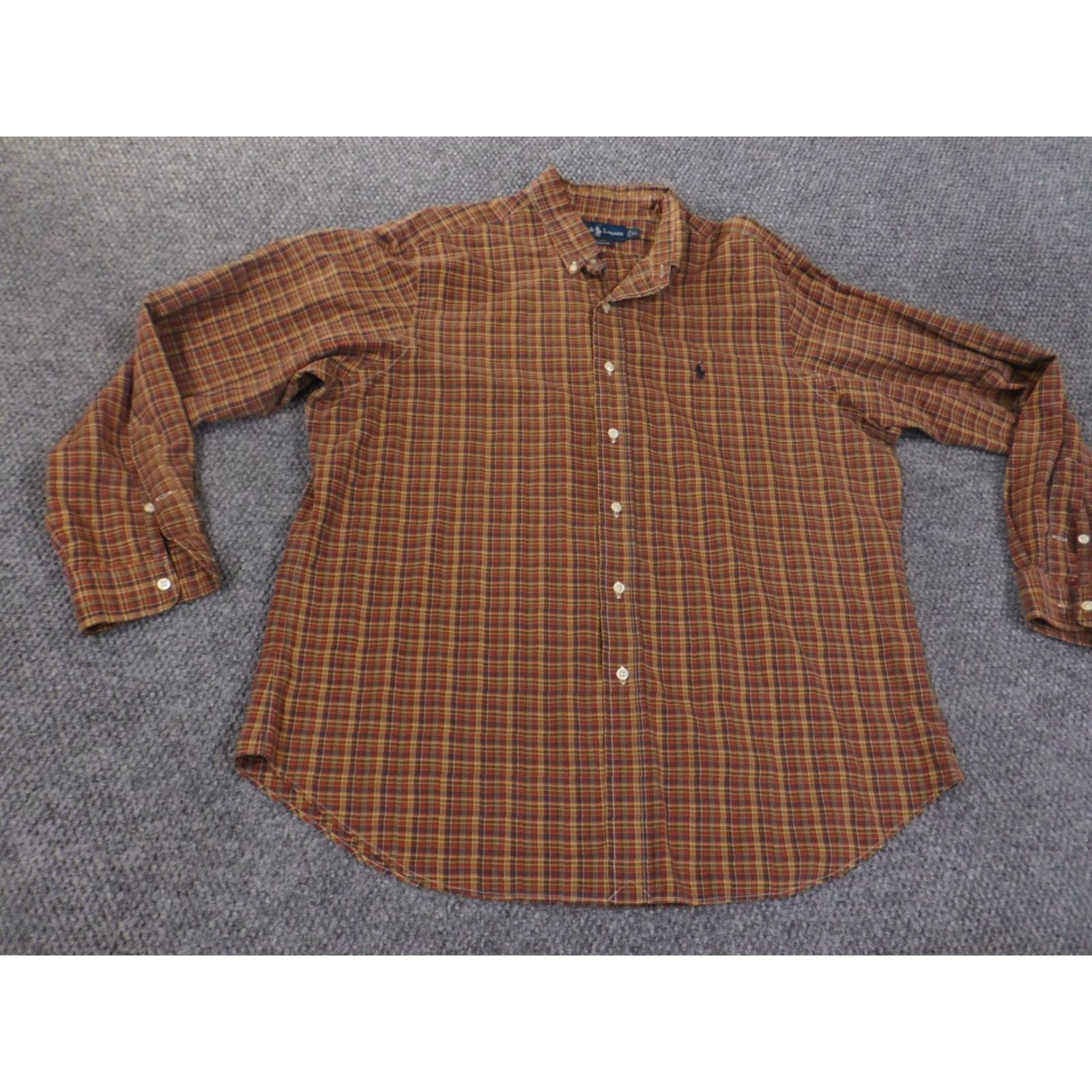 Ralph Lauren Ralph Lauren shirt Mens XL classic orange plaid button up pony cotton preppy Size US XL / EU 56 / 4 - 3 Thumbnail