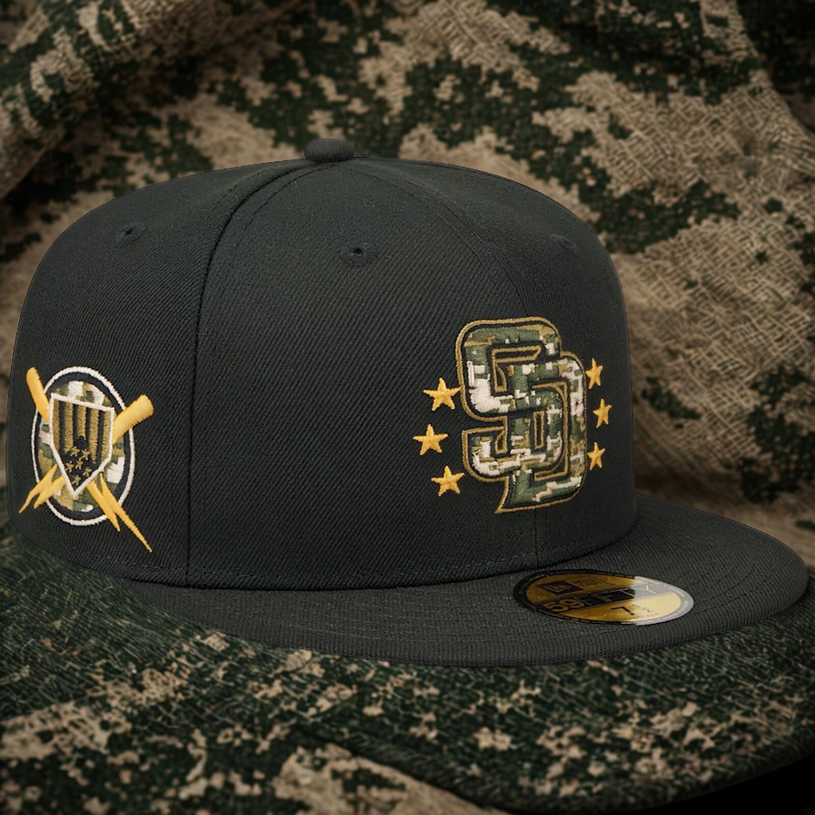 New Era San Diego Padres New Era '24 Armed Forces Day Camo Hat 6 7/8 Size ONE SIZE - 1 Thumbnail