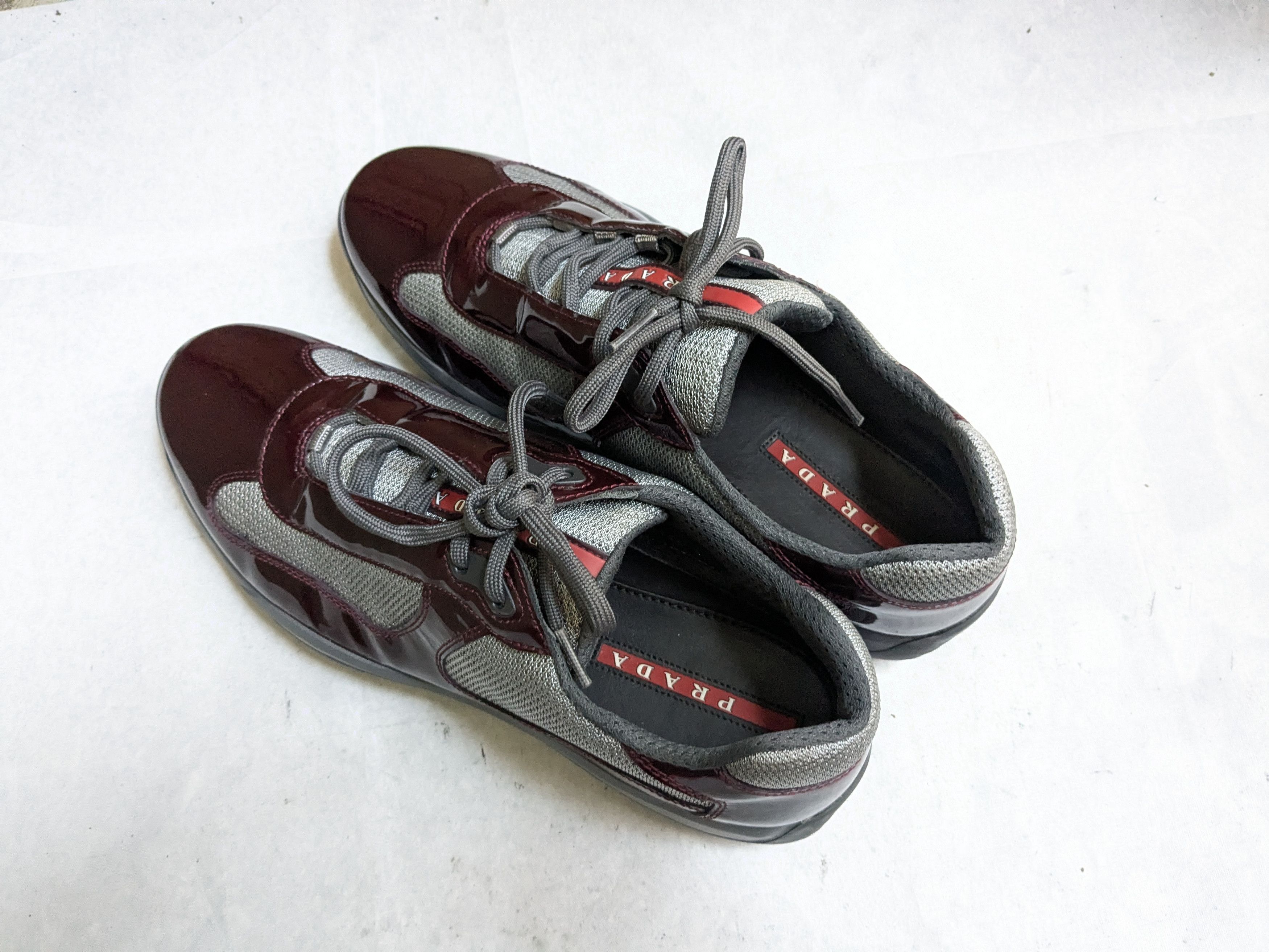 Prada Prada America's Cup Sneakers Burgundy Patent Leather 10.5 Size US 10.5 / EU 43-44 - 16 Thumbnail