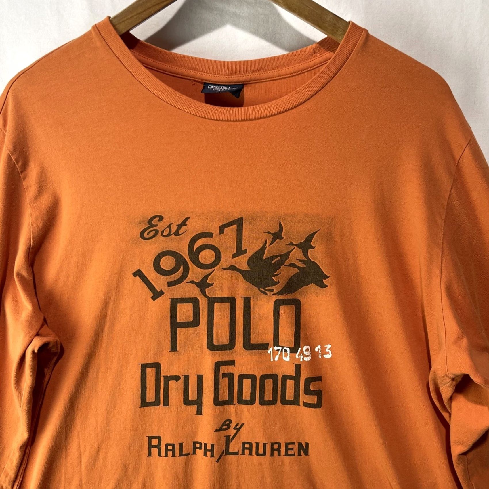 Polo Ralph Lauren VINTAGE Polo Ralph Lauren Shirt Mens L Orange Knit Crew Neck Logo Graphic Print Size US L / EU 52-54 / 3 - 4 Thumbnail