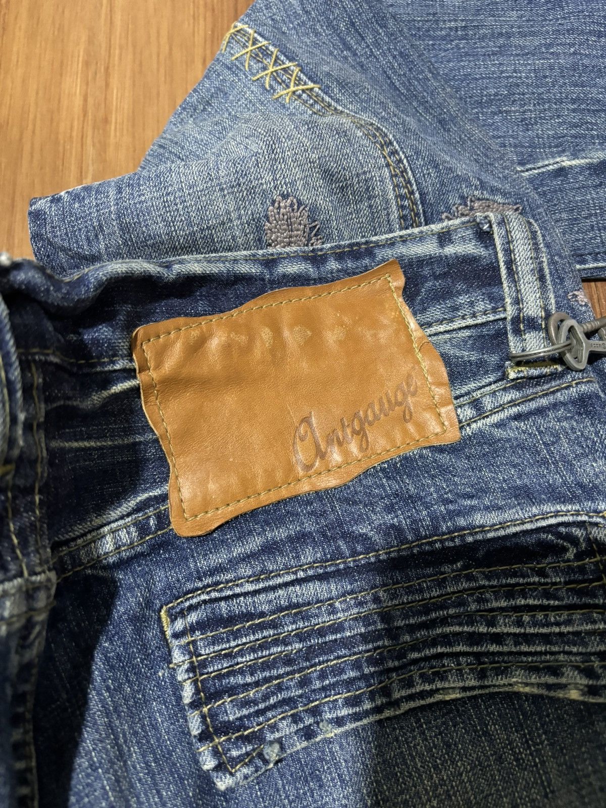 Japanese Brand × Vintage Vintage Antgauge Sashiko Distress Denim Jeans Size US 31 - 5 Thumbnail