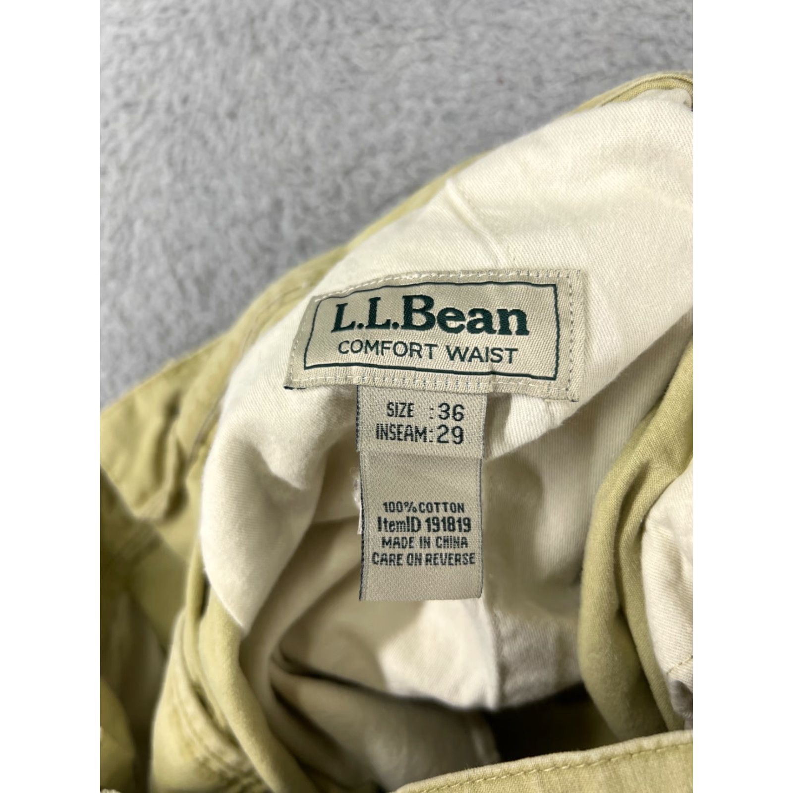 Vintage L.L. Bean Pants Mens 36 Yellow Cargo Flat Front 100% Cotton Outdoor Hiking Camping Size US 36 / EU 52 - 3 Thumbnail