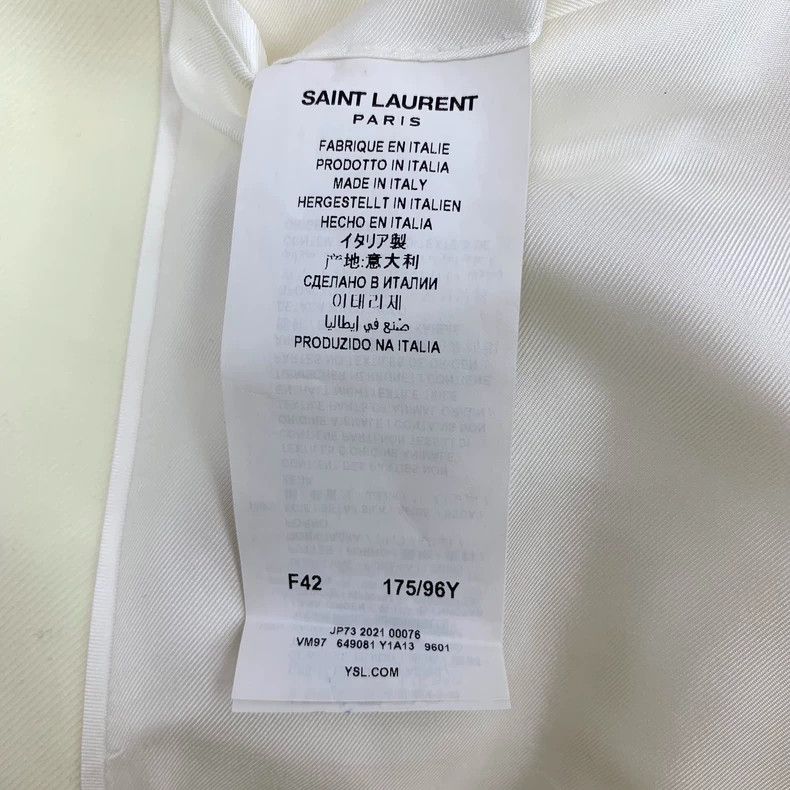 Saint Laurent Paris Saint Laurent Paris Beige wool lapel double-breasted long- Size US XXS / EU 40 - 6 Thumbnail