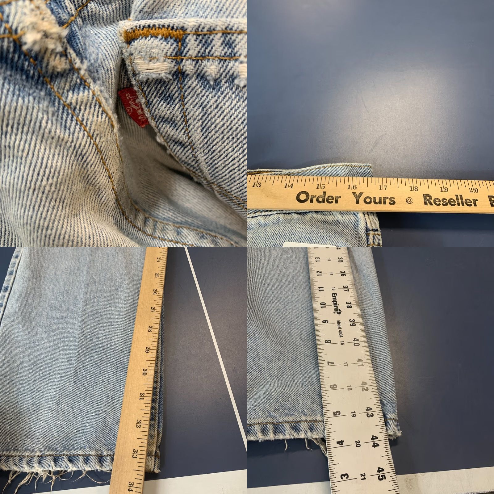 Levi's Vintage Levi'S 505 Denim Jeans Mens Size Fits 33x33.5 Light Wash Straight Leg Size US 33 - 11 Thumbnail