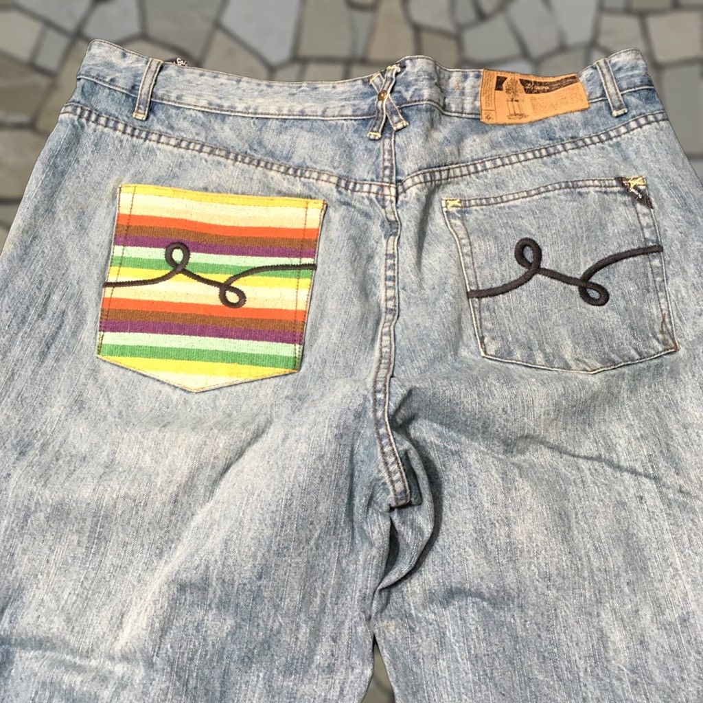 Rainbow LRG Jeans 42x32 Blue Denim 5-Pocket Grunge Fit VTG Wide-Leg Mens Jeans Size US 42 / EU 58 - 1 Thumbnail