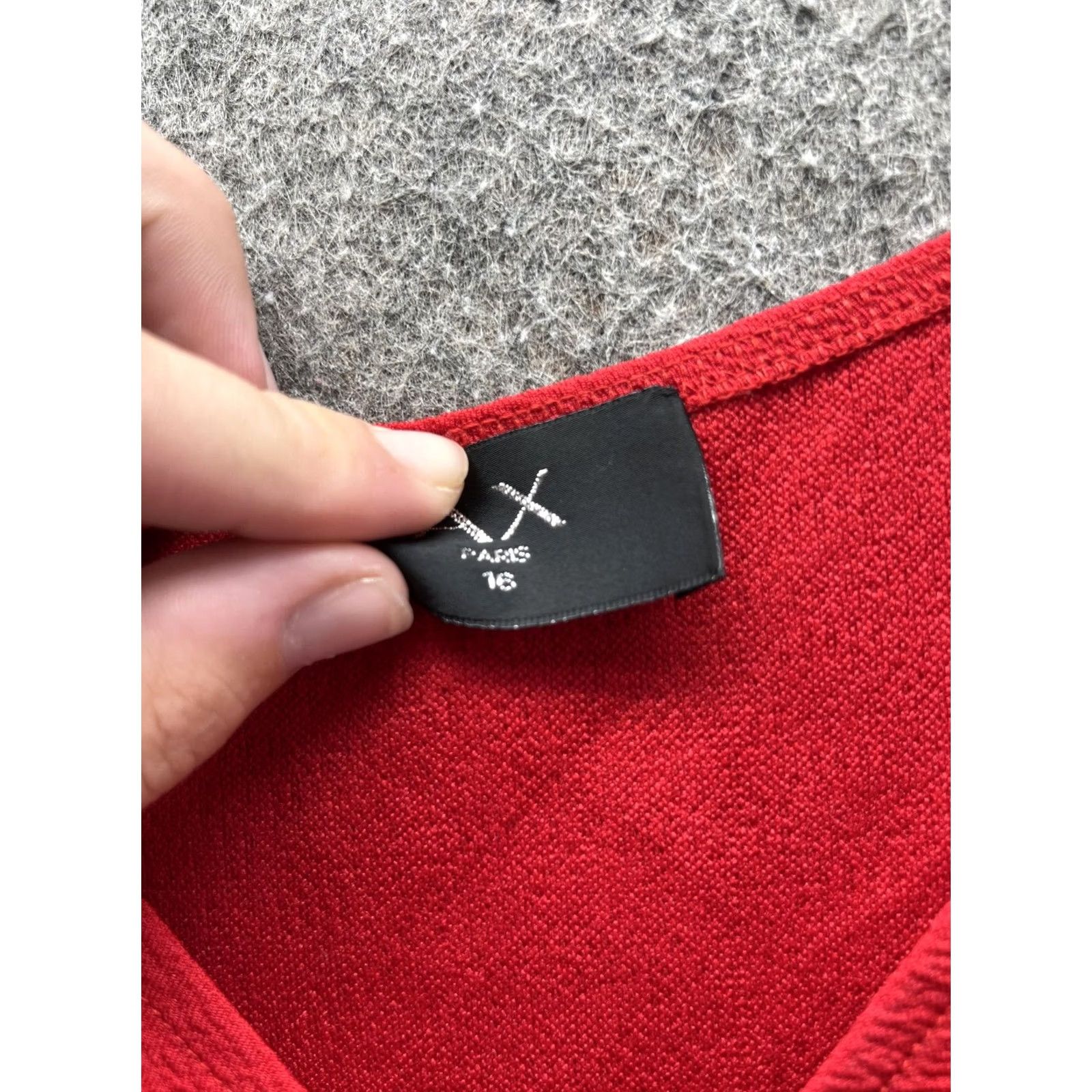 Vintage AX Paris Dress Womens 16 Red Off Shoulder Wrap Bodycon Short Party Cocktail Size 38" / US 16 / IT 52 - 3 Thumbnail