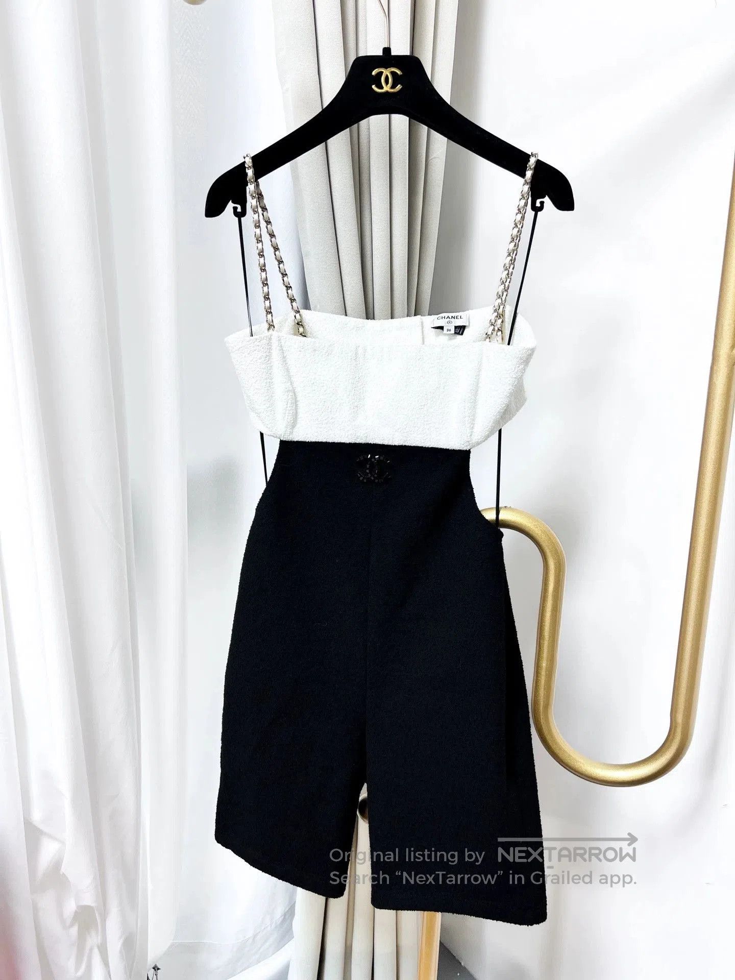 Chanel Chanel 22S Black White Backless Jumpsuit. Size US 36 / EU 52 - 4 Thumbnail