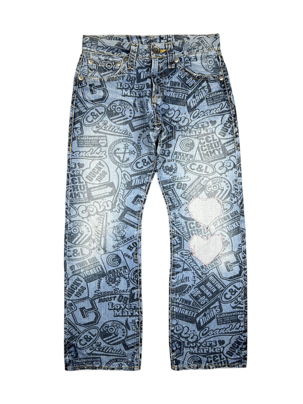 Hysteric Glamour × Japanese Brand Co & Lu 🇯🇵 Printed Jeans Size US 31 - 1 Thumbnail