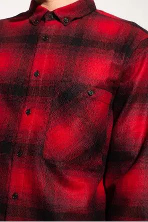 Saint Laurent Paris o1s1wg110824 Oversized Shirt in Checked Wool in Red/Black Size US M / EU 48-50 / 2 - 4 Thumbnail