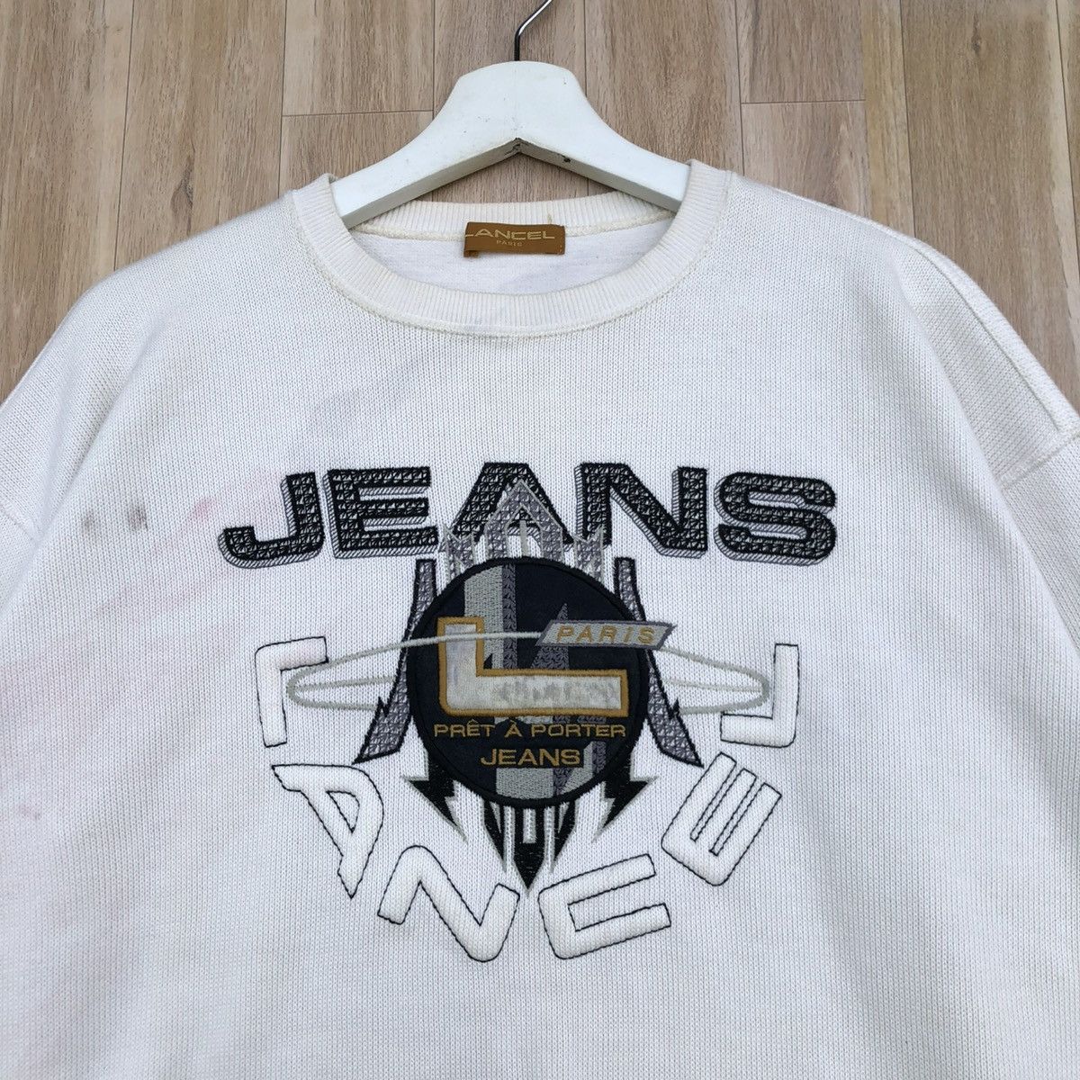 Lancel × Vintage Vintage Lancel Paris Jeans Pullover Sweatshirt Size L / US 10 / IT 46 - 3 Thumbnail