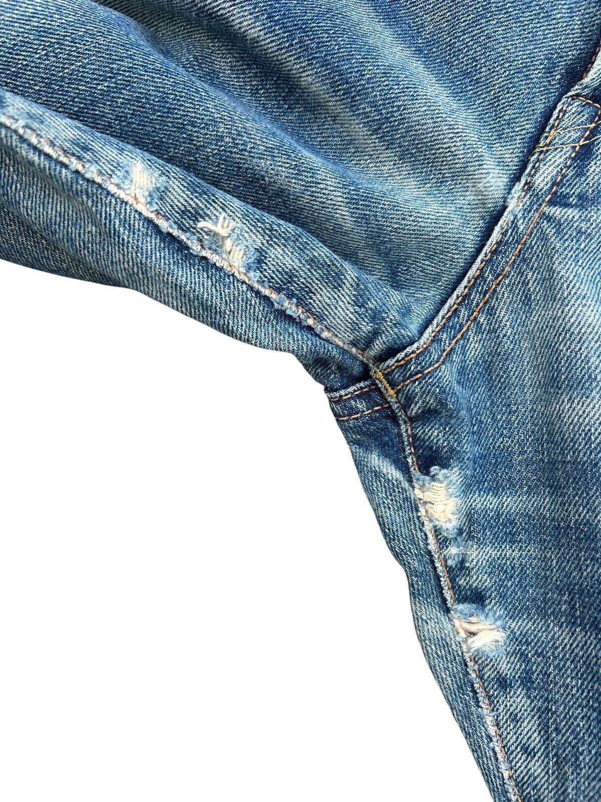 Kapital Thrashed Vintage Edwin 505x Selvedge Distressed Denim jeans Size US 33 - 9 Thumbnail