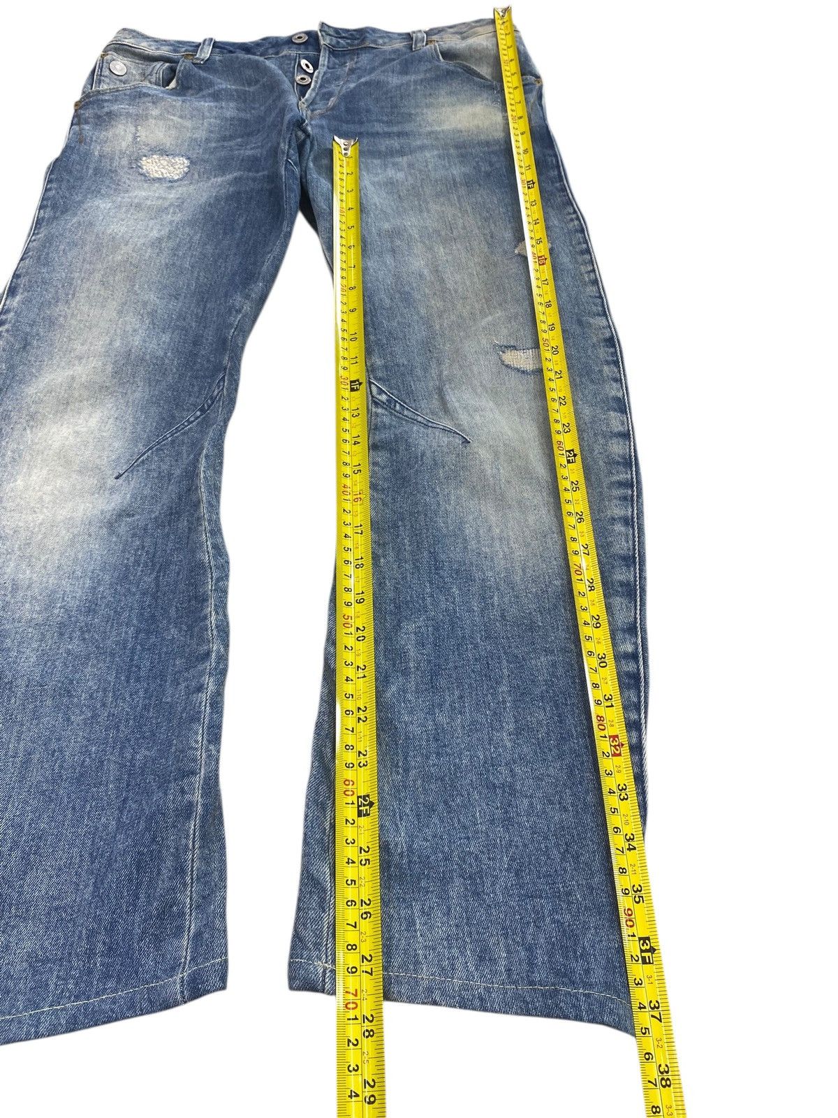 G-Star G-Star Raw Twist Leg Distressed Style Ripped Jeans Size US 32 / EU 48 - 7 Thumbnail