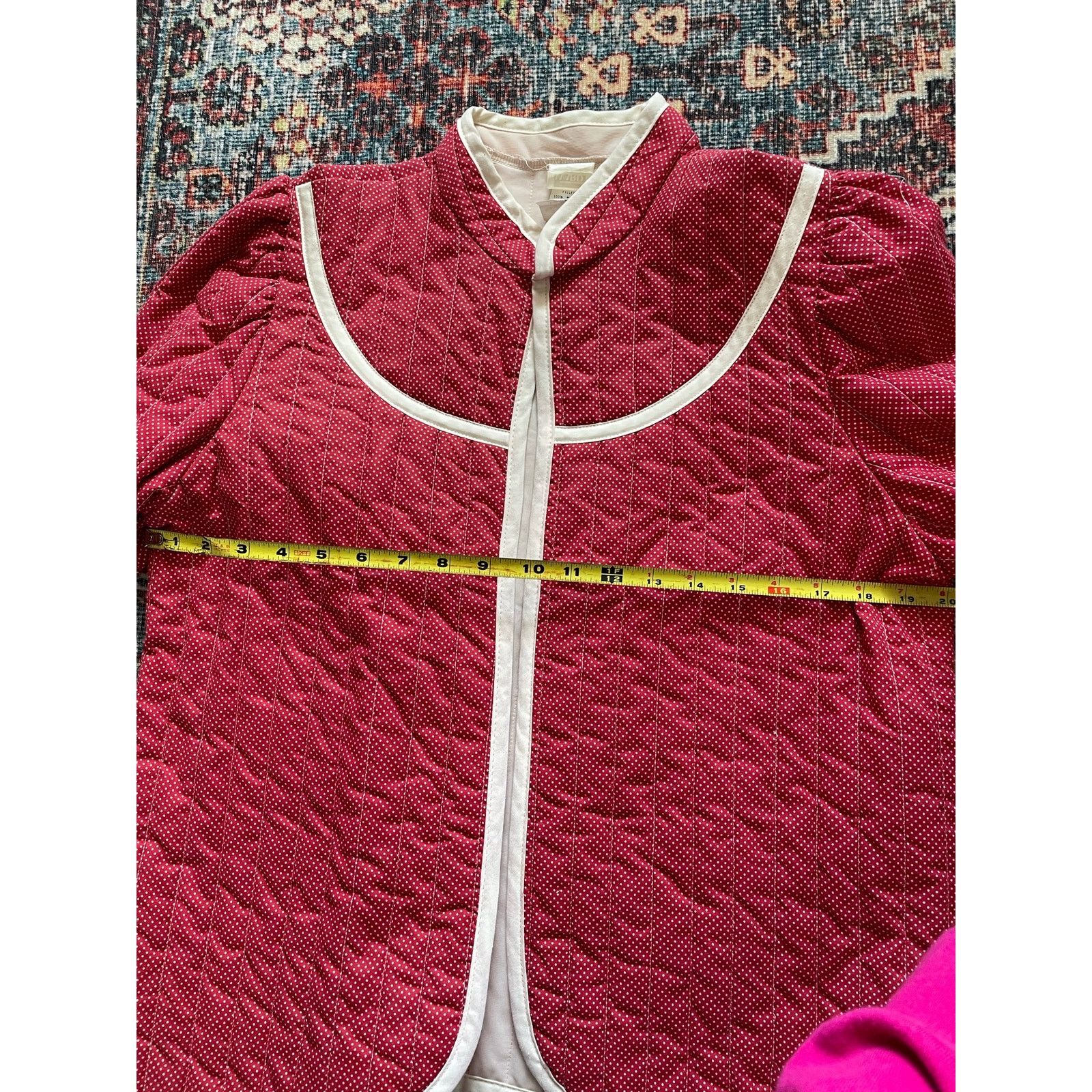 Vintage Vintage Montgomery Ward Open Front Qulited Jacket Red S Size S / US 4 / IT 40 - 3 Thumbnail