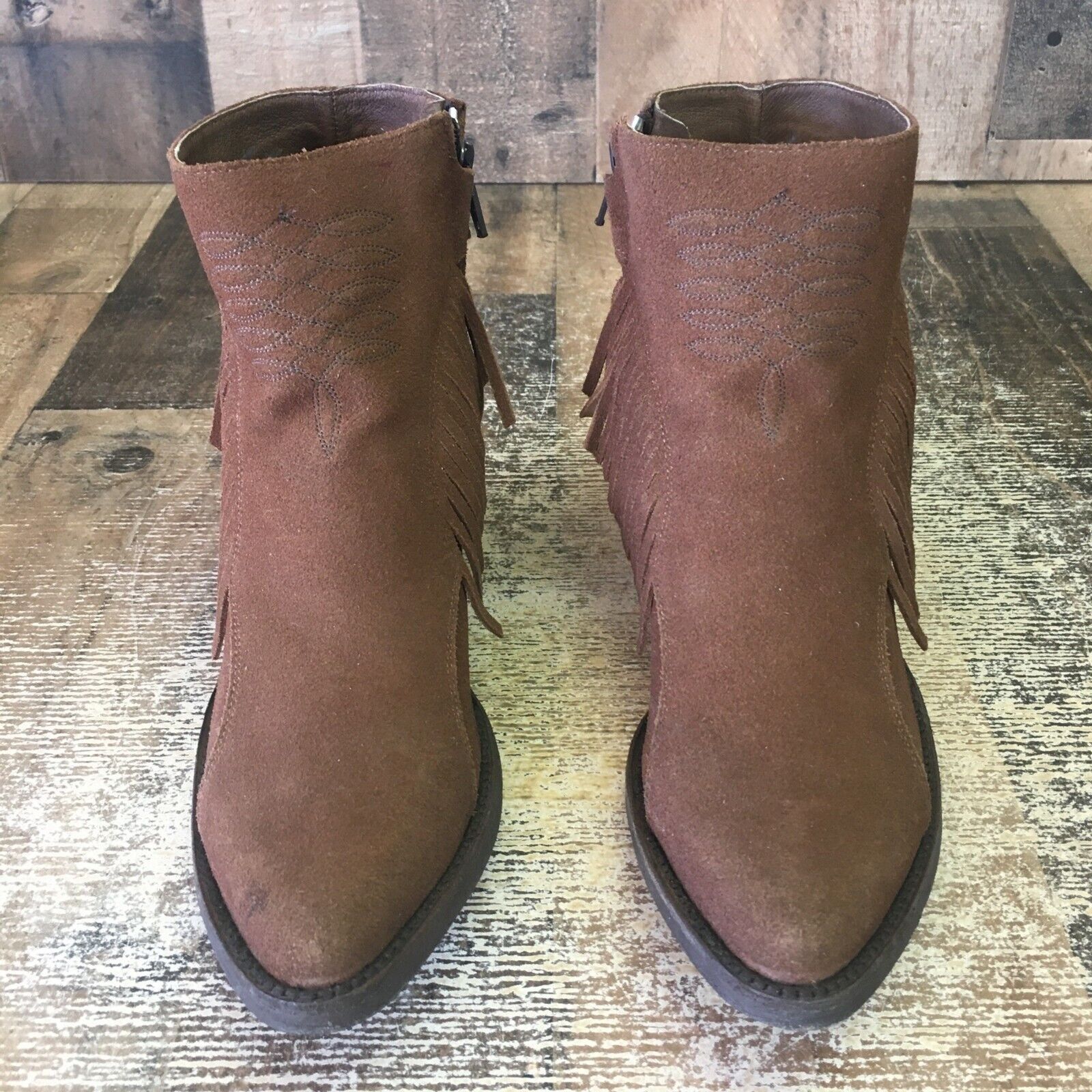 Old Gringo Brown Tassel Ankle Cowboy Boots Womens 7.5 B