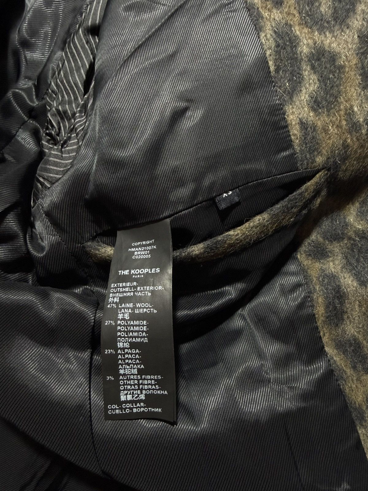 The Kooples The Kooples Leopard Wool Coat Size US XS / EU 42 / 0 - 10 Thumbnail