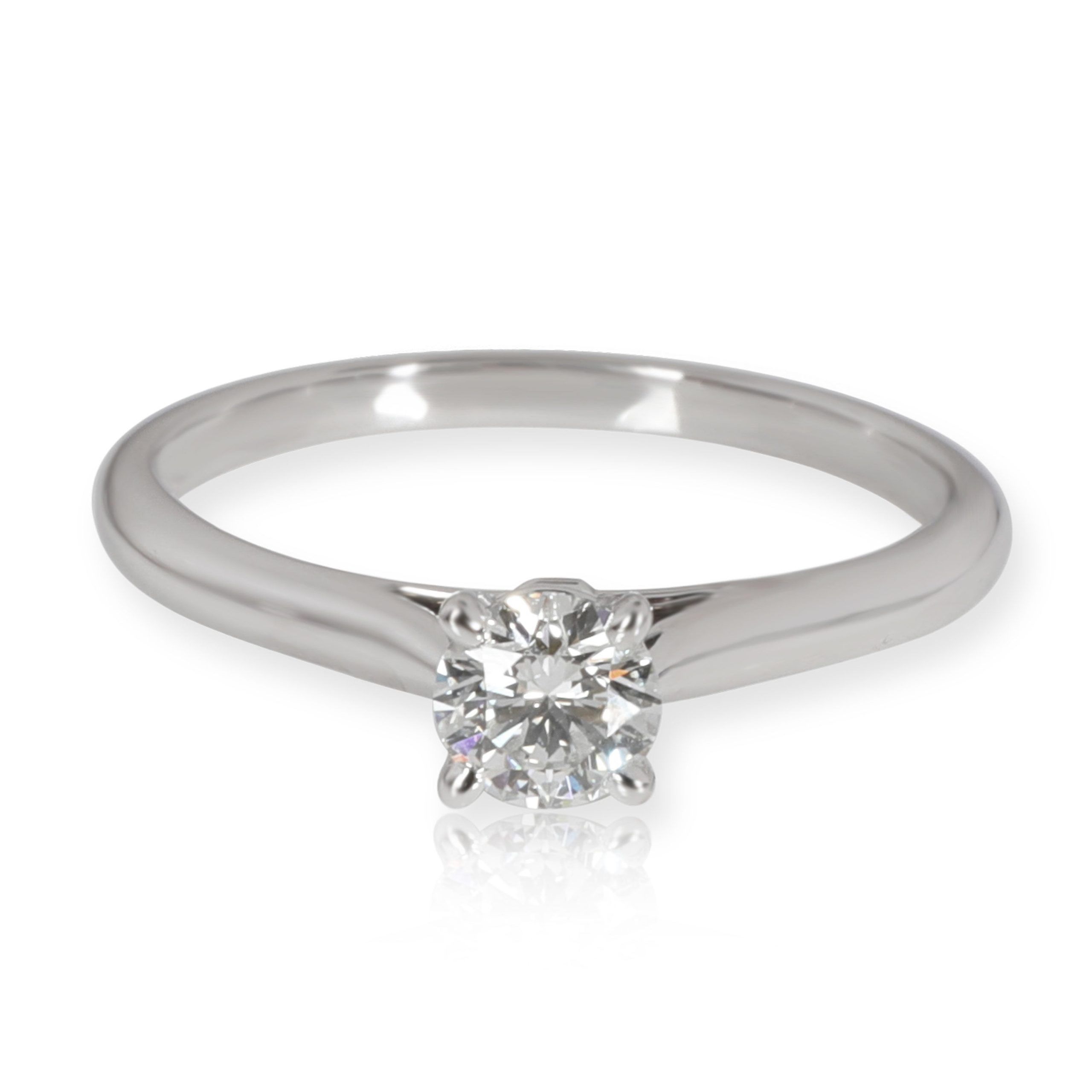 image of Cartier Solitaire 1895 Diamond Engagement Ring In Platinum E Vs1 0.35 Ctw in Silver, Women's