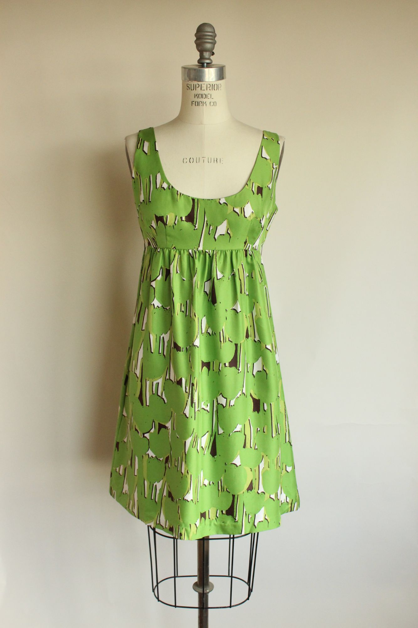 Michael Kors Michael Kors Mini Dress, Silk Empire Waist, Size 6P, Green B Size M / US 6-8 / IT 42-44 - 2 Thumbnail