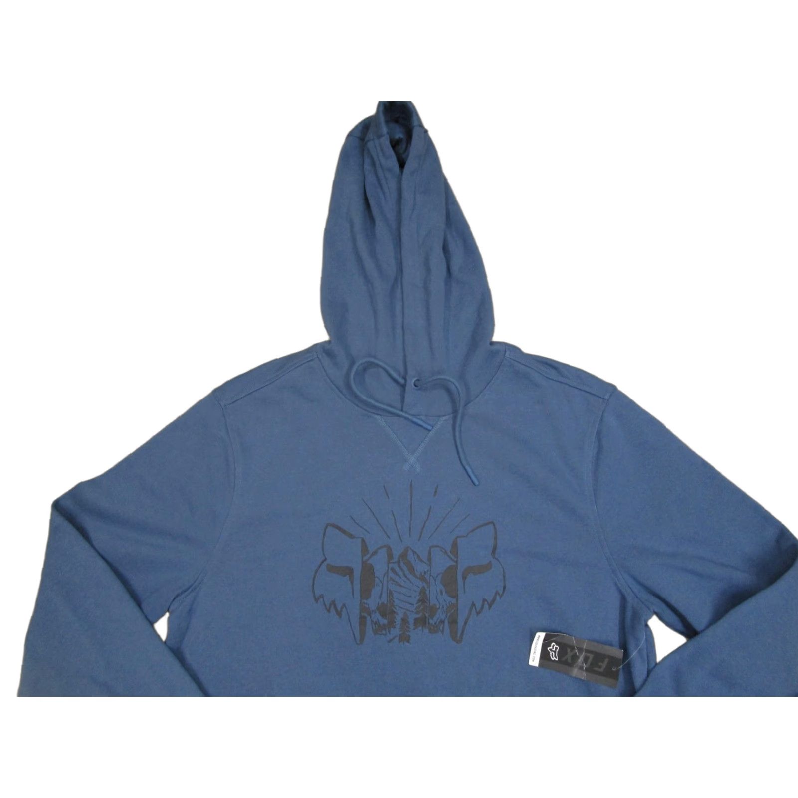 Fox Racing Fox Hoodie Men Medium Blue Graphic Print Pullover Sweatshirt Knit Logo All Seasons Hooded Pockets M Mens Size US M / EU 48-50 / 2 - 1 Thumbnail