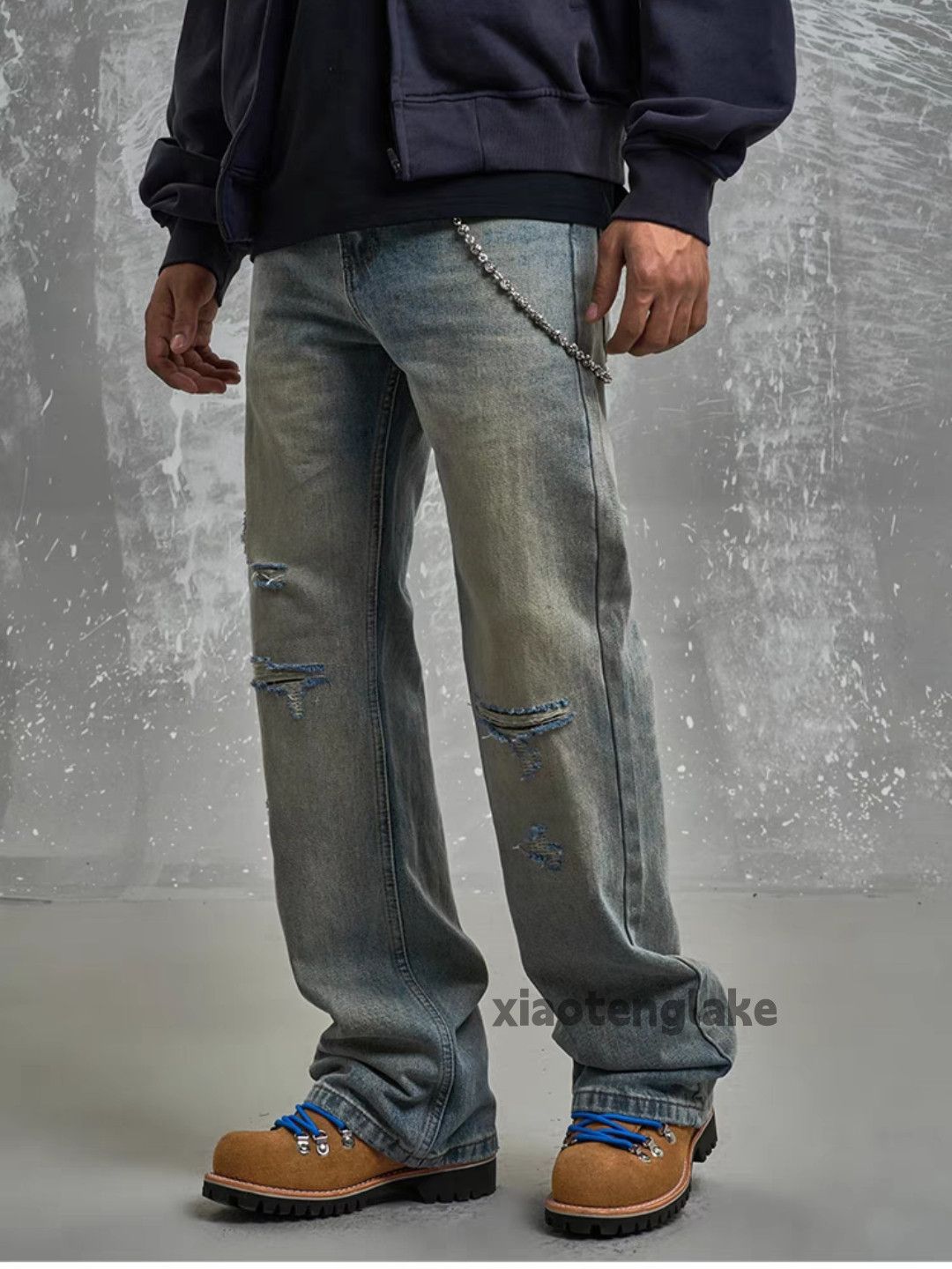 Jean × Vintage washed faded yuppie rusty damaged cleanfit jeans Size US 34 / EU 50 - 3 Thumbnail