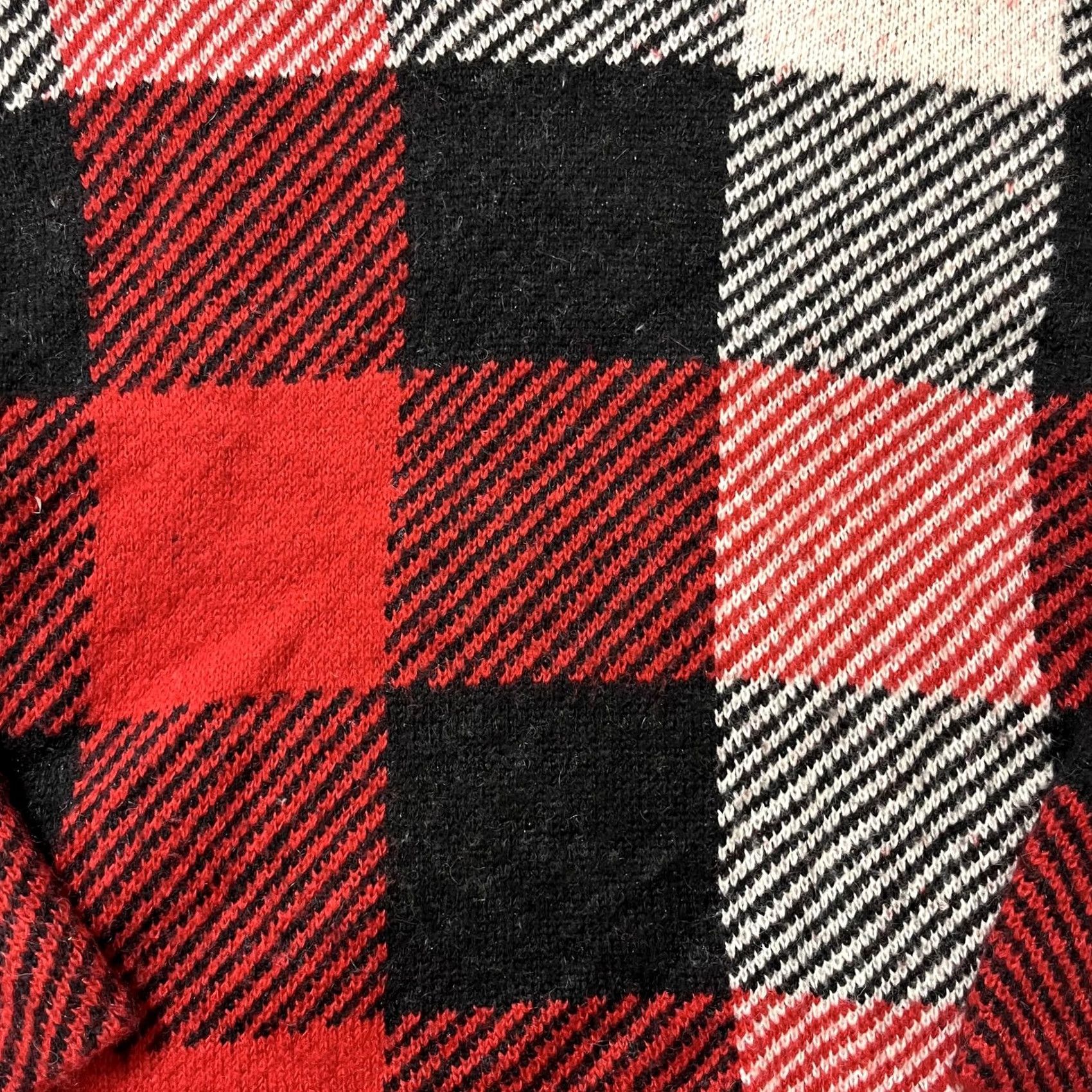 DKNY VINTAGE DKNY Sweater Womens M Red Black Buffalo Plaid Turtleneck Knit Pullover Size M / US 6-8 / IT 42-44 - 2 Thumbnail