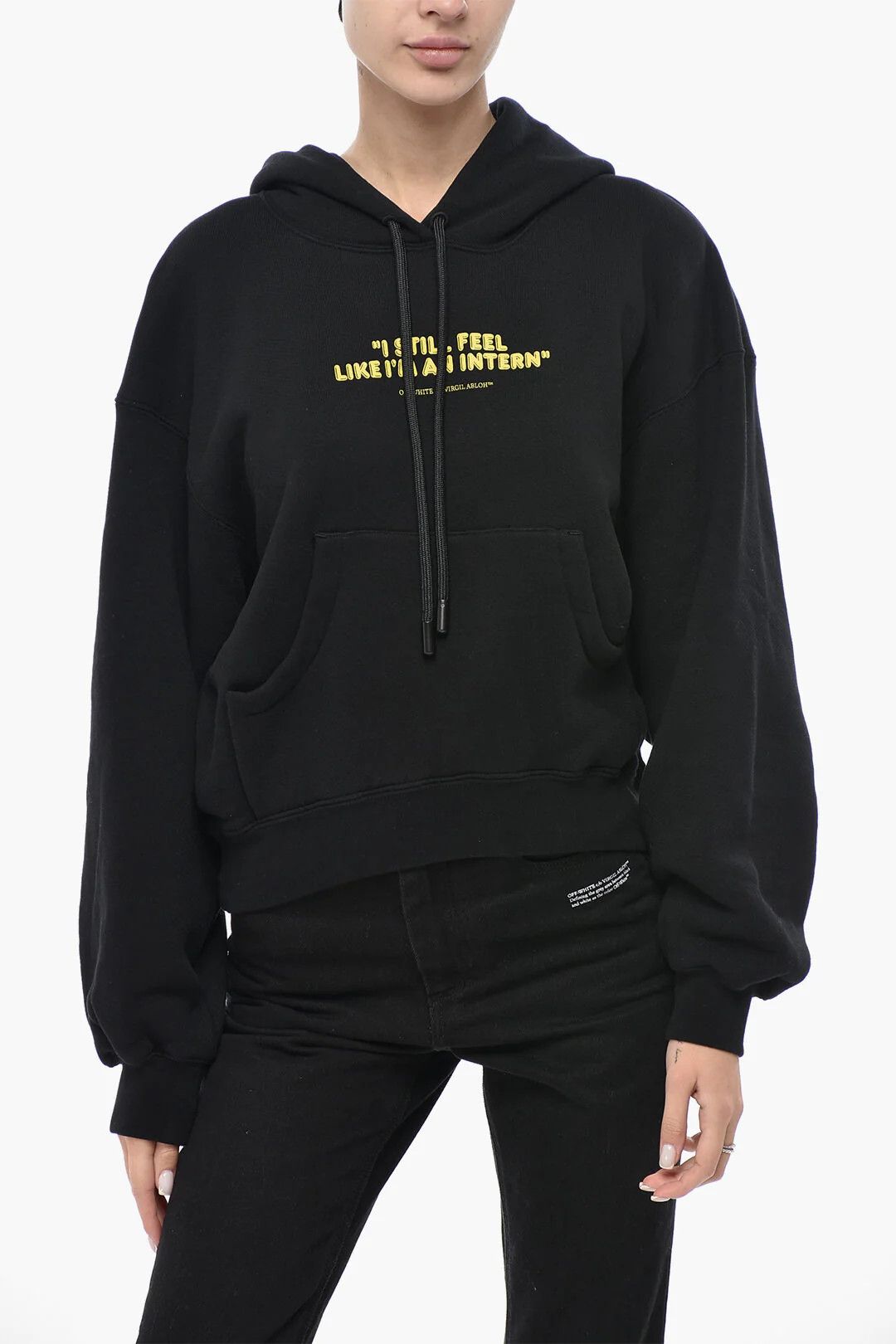 Off-White og1mm0426 Brushed Cotton Hoodie in Black Size XS / US 0-2 / IT 36-38 - 1 Thumbnail