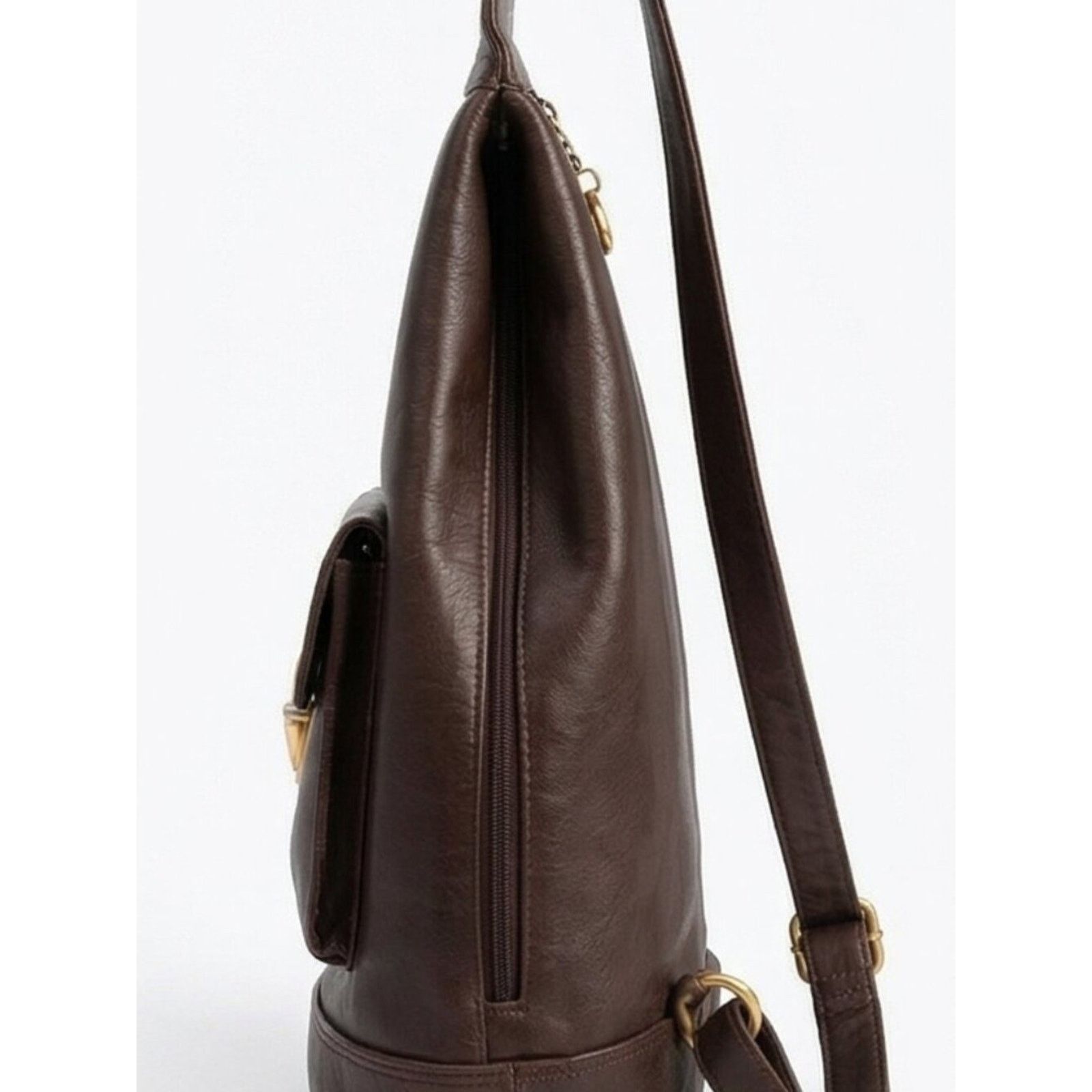 Lord & Taylor Vintage Lord & Taylor Brown Leather Crossbody Bag Size ONE SIZE - 3 Thumbnail