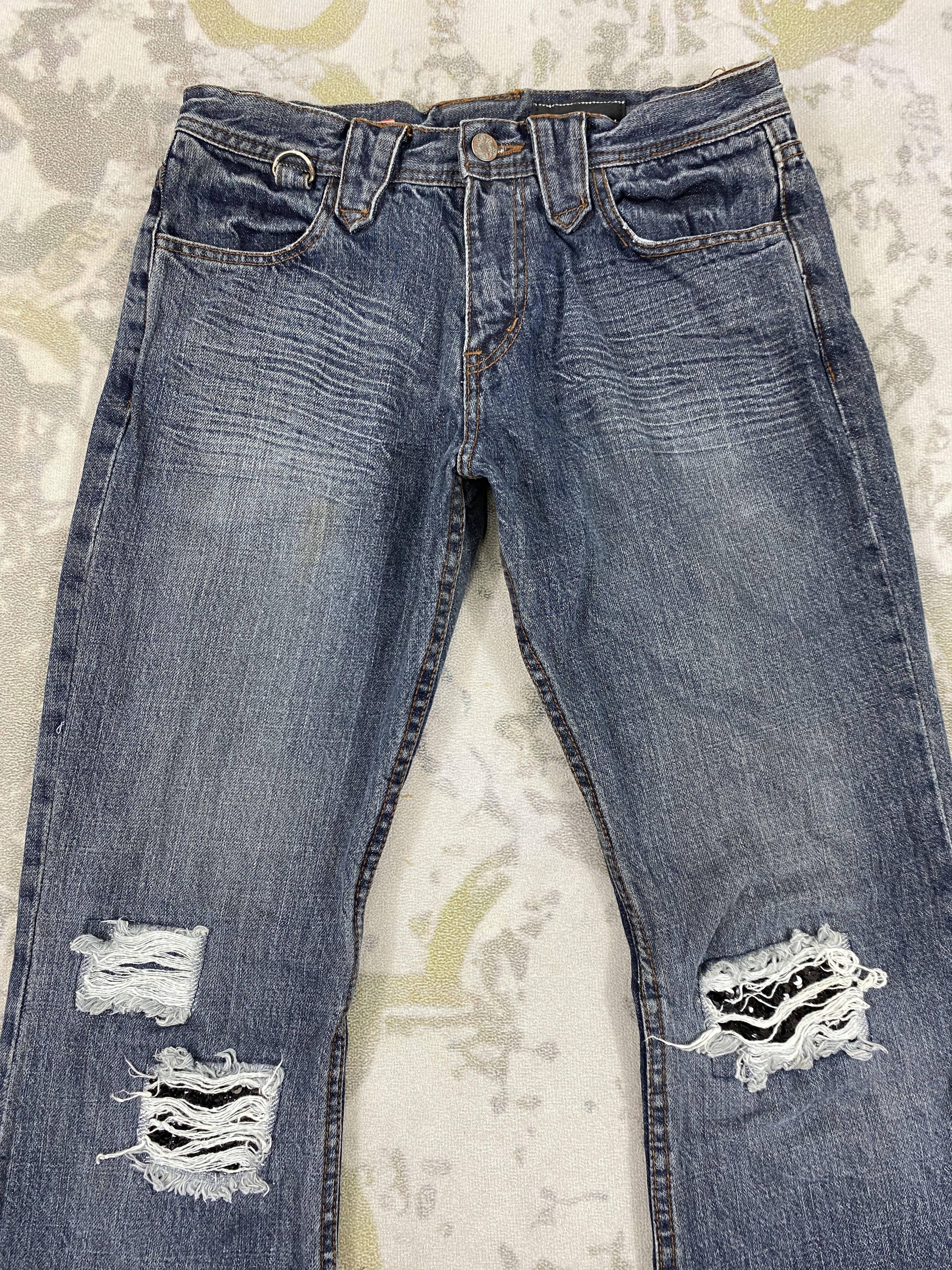 If Six Was Nine Vintage Childeric i Flare Jeans 29x30.5 Denim - JN3735 Size US 29 - 3 Thumbnail