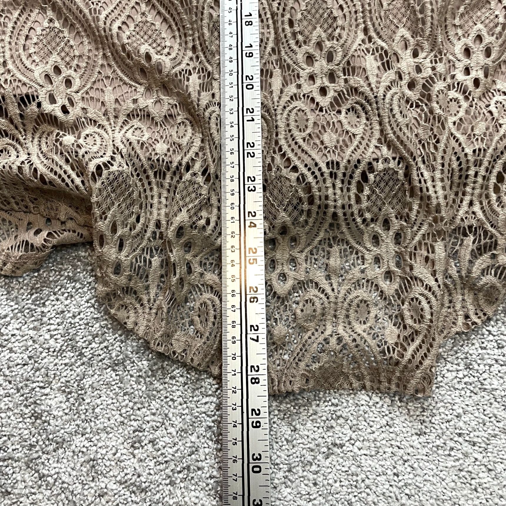 Vintage Brittany Black Blouse Shirt Womens 3X Bronze Brown Cold Shoulder Sleeve Lace Knit Nylon Spandex Solid Size XXL / US 16-18 / IT 52-54 - 6 Thumbnail