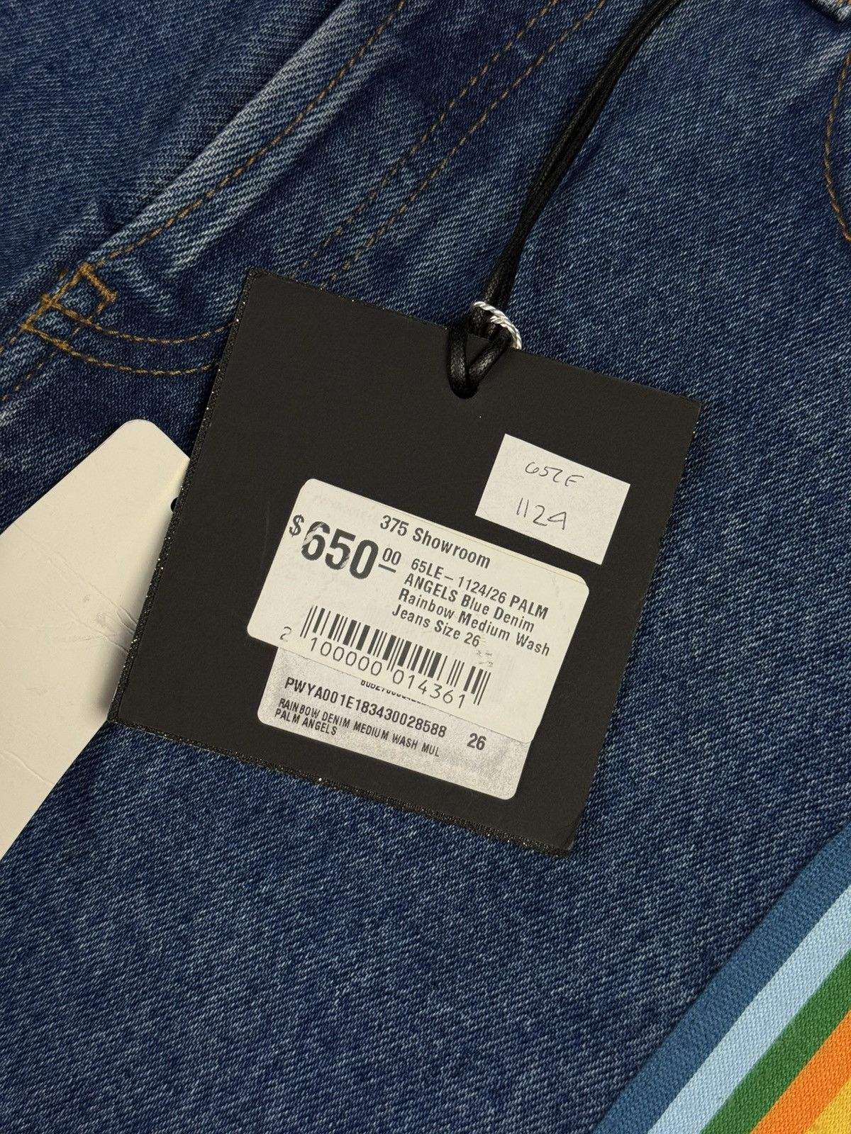 Palm Angels BNWT! Palm Angels Ladies Denim Rainbow Medium Wash Jeans Size 26" / US 2 / IT 38 - 11 Thumbnail