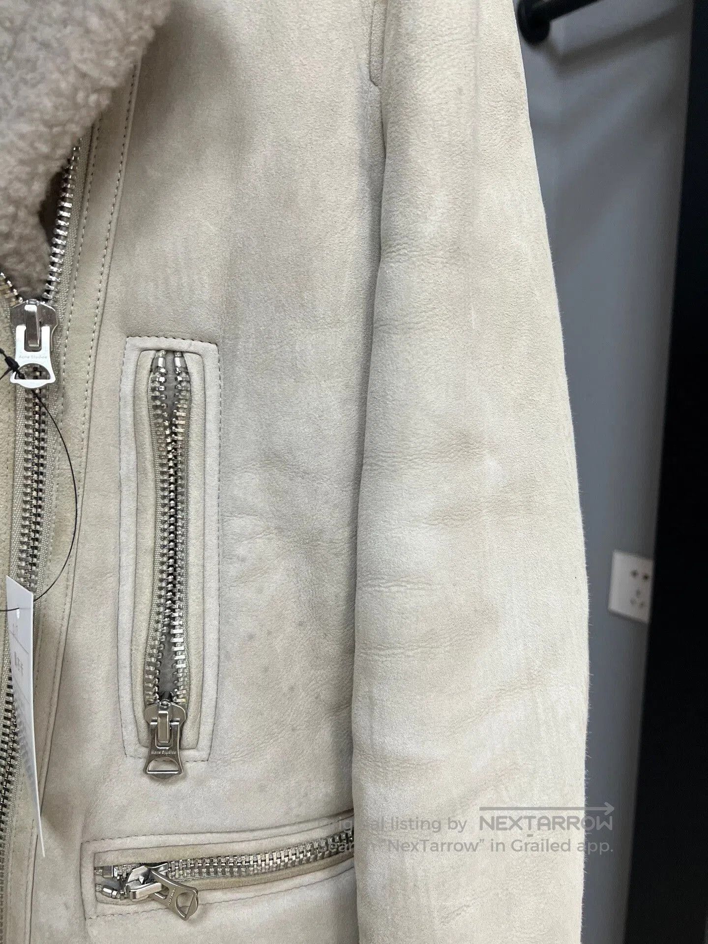 Acne Studios Acne Studios Beige Shearling Jacket Size 34. Size XS / US 0-2 / IT 36-38 - 5 Thumbnail