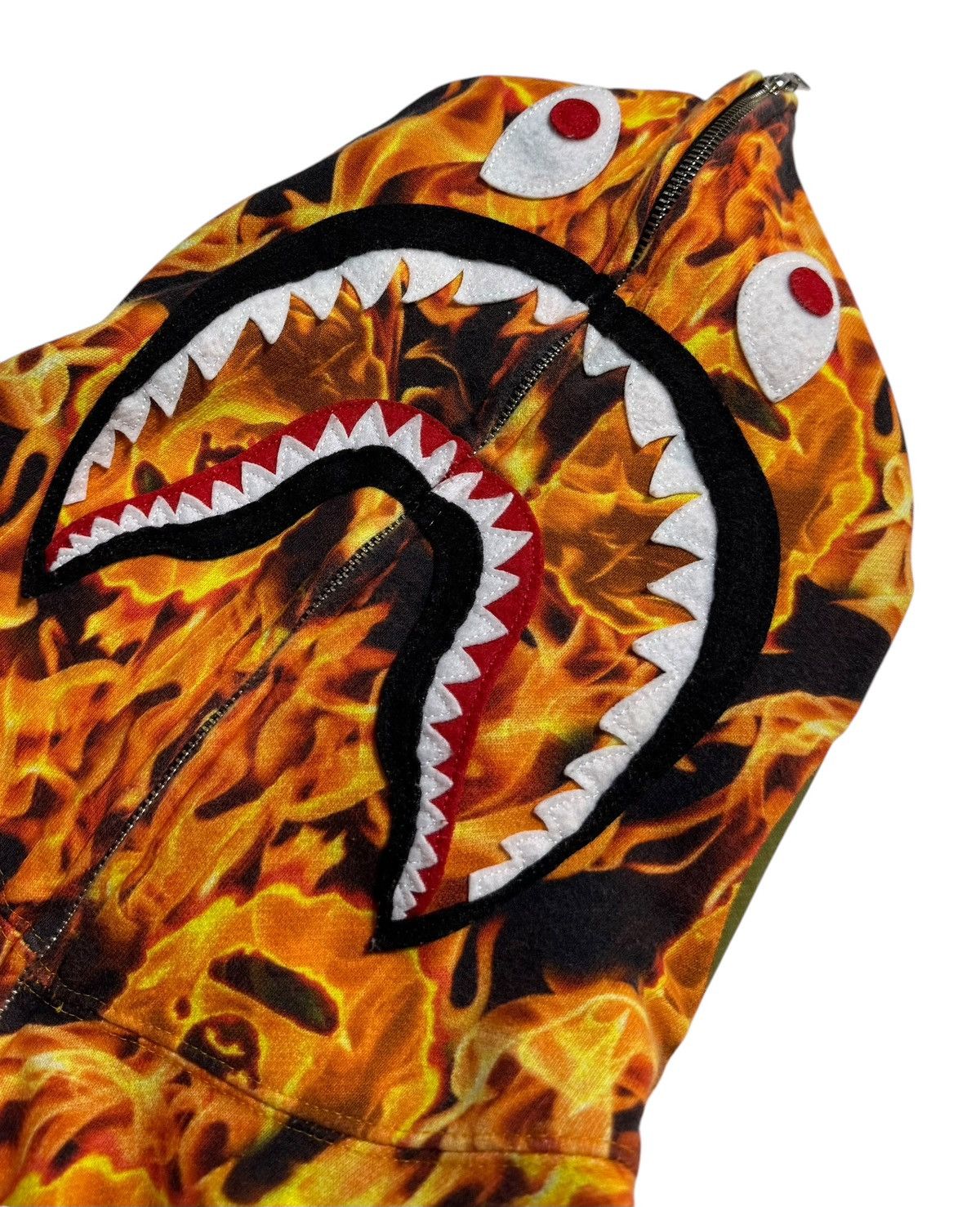 Bape BAPE Fire Shark Full Zip Hoodie Size US M / EU 48-50 / 2 - 2 Thumbnail