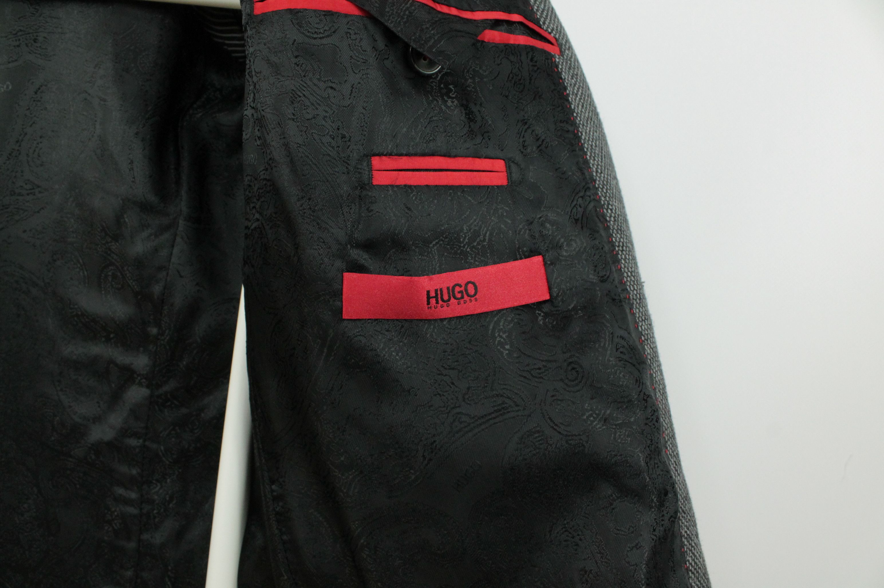 Designer × Hugo Boss Hugo Boss Red Label Structured Gray Wool Blazer Jacket Size US L / EU 52-54 / 3 - 9 Thumbnail