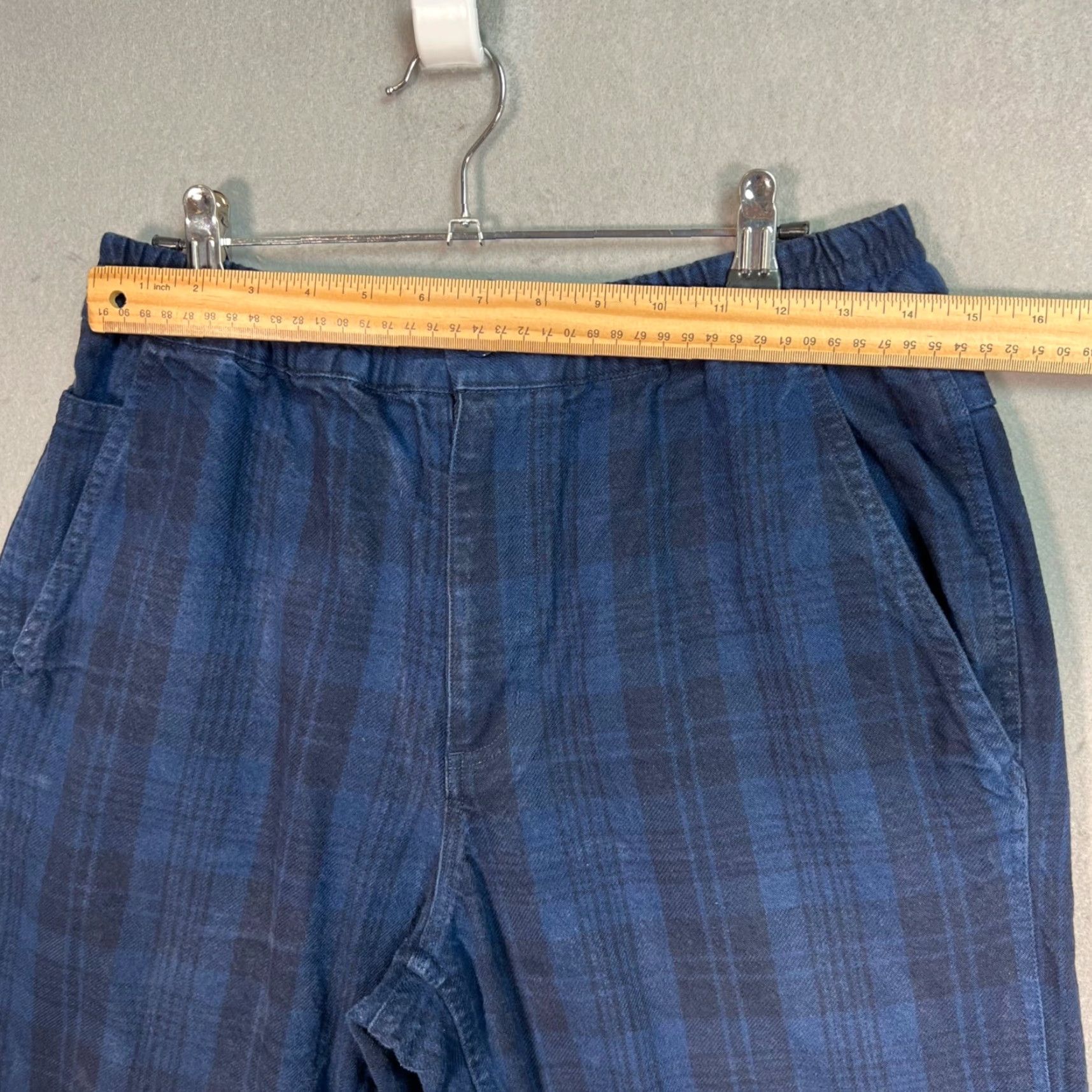Vintage KINLOKF Blue Plaid Chino Pants Mens Size 32 Tapered Leg Elastic Waist Size US 32 / EU 48 - 7 Thumbnail