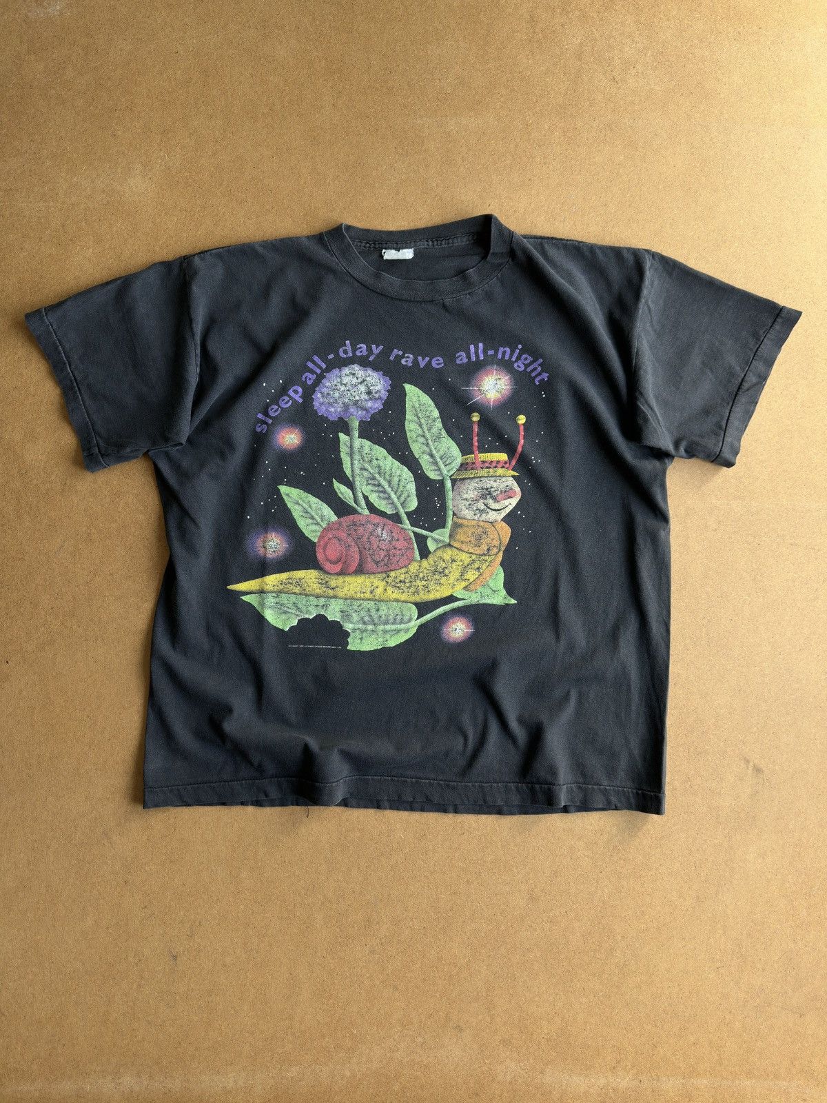 Vintage 1991 Sleep All Day Rave All Night Graphic Tee