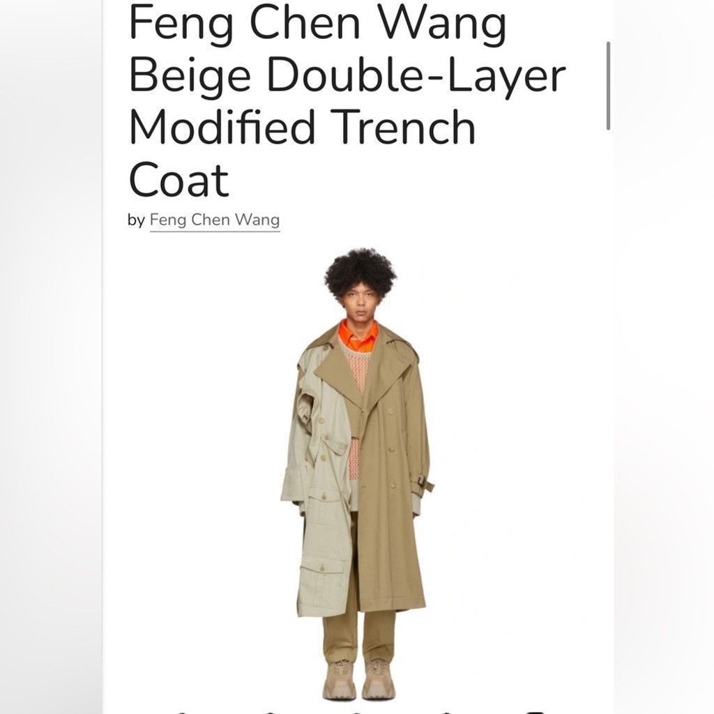 Feng Chen Wang Feng Chen Wang Beige Double Layer Modified Trench Size M Size US M / EU 48-50 / 2 - 8 Thumbnail