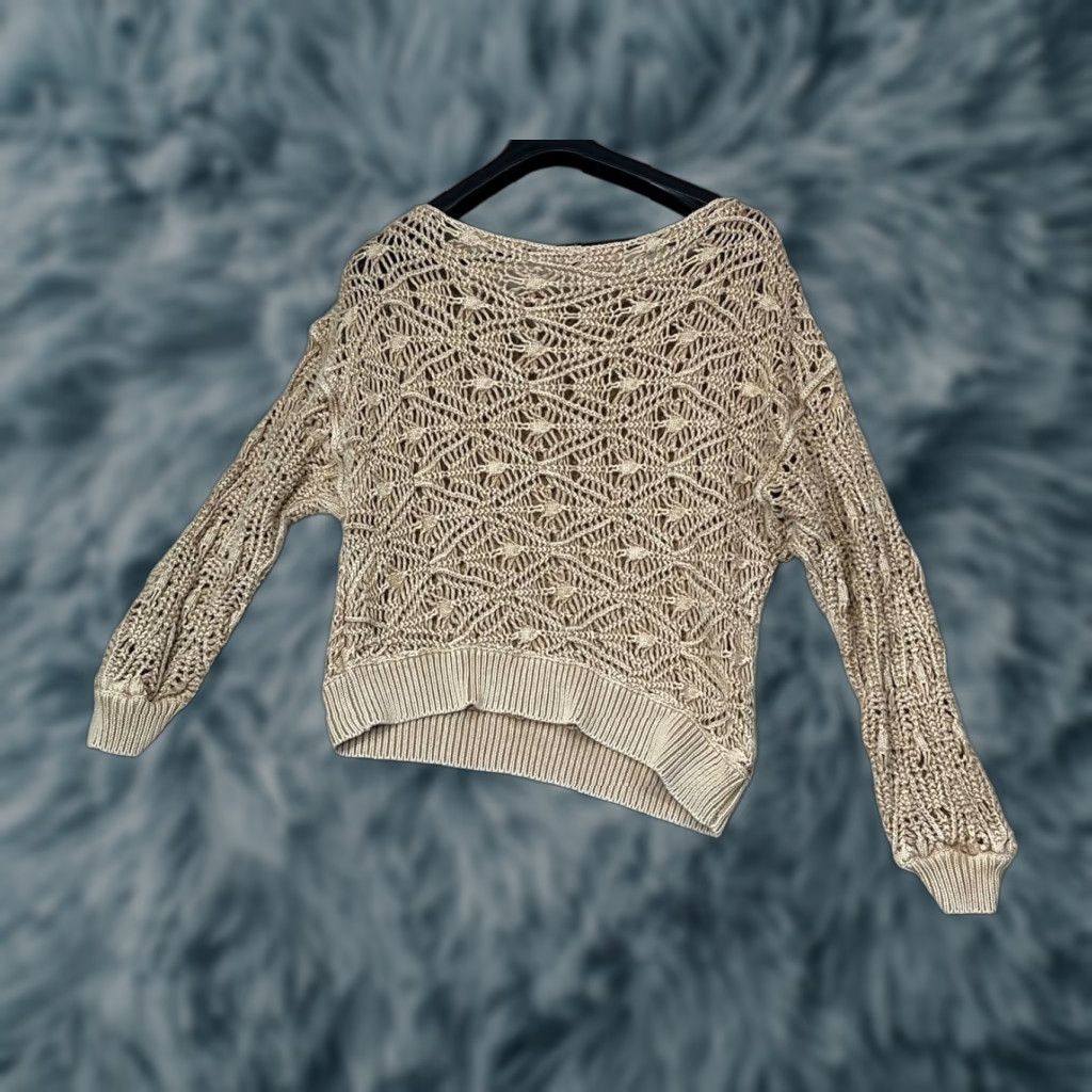 Free People Free people sweater open knit slouchy asymmetrical beige dusty Size Small Size S / US 4 / IT 40 - 1 Thumbnail