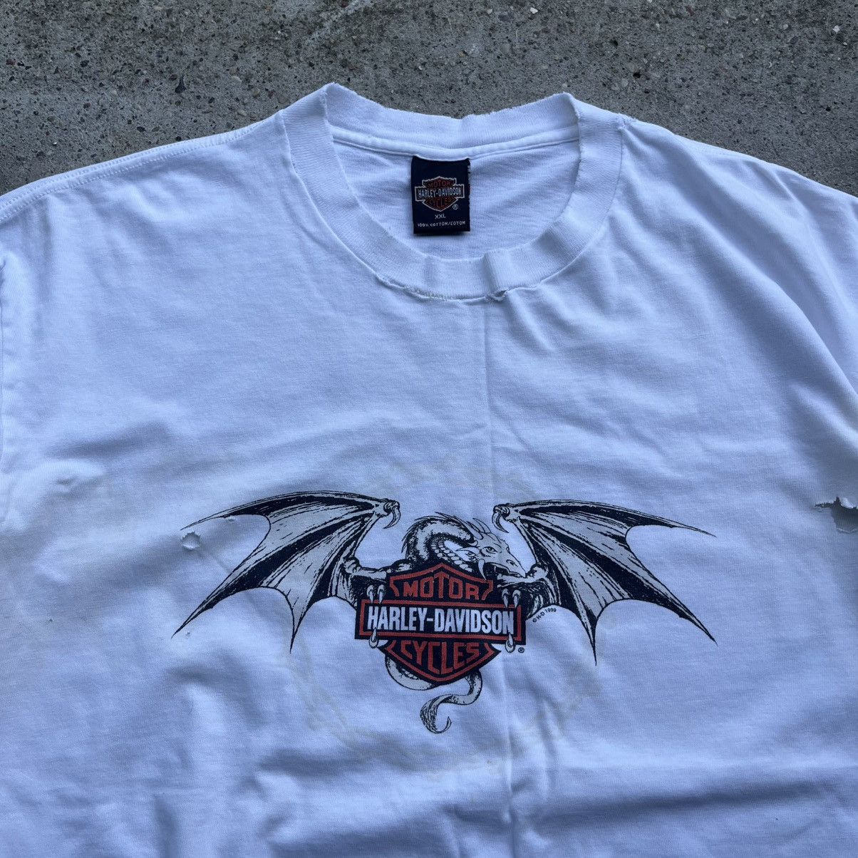 Harley Davidson × Vintage Vintage 1998 Harley Davidson dragon Virginia USA white Size US XXL / EU 58 / 5 - 4 Thumbnail