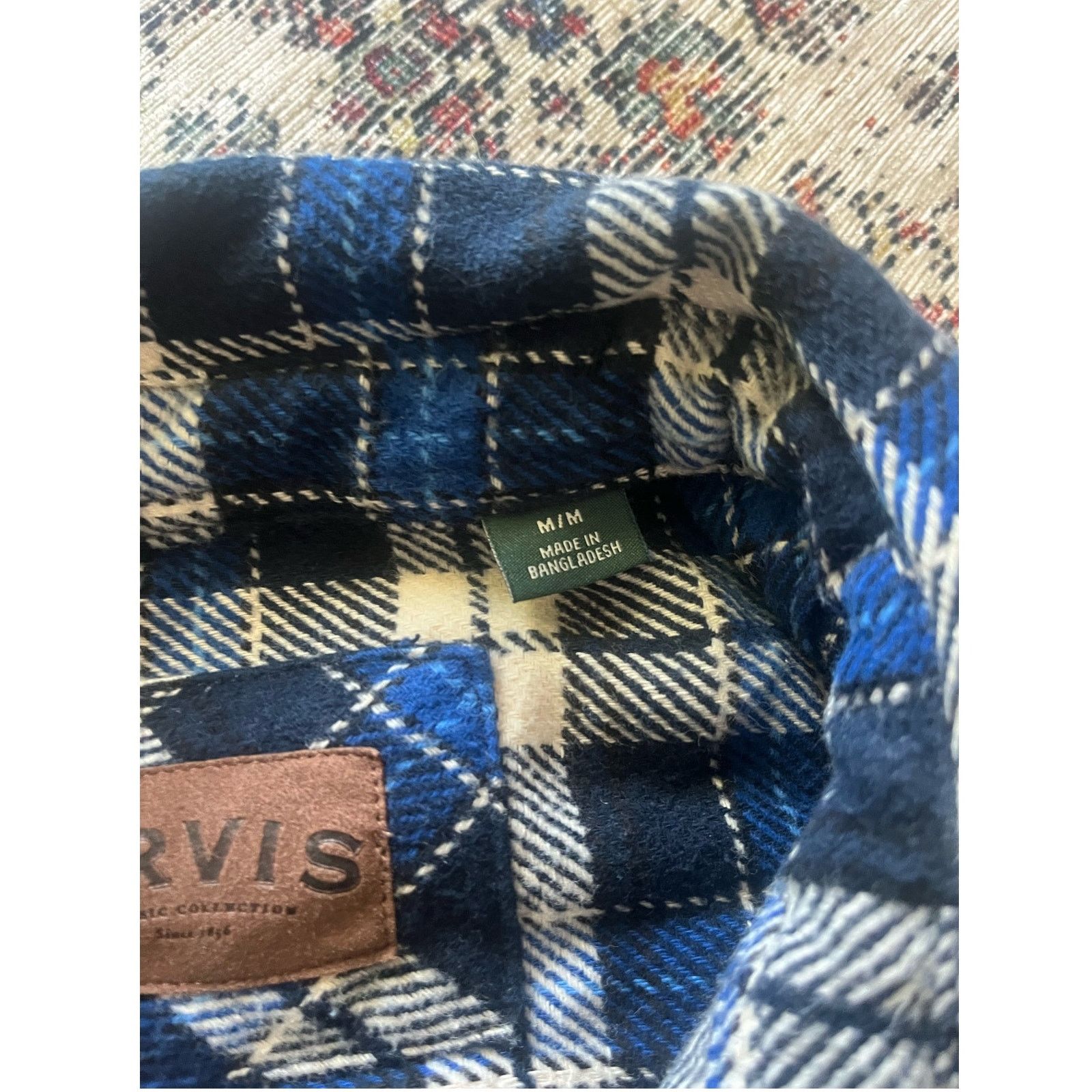 Orvis Orvis Men's Flannel Button Down Shirt Blue/White Medium Size US M / EU 48-50 / 2 - 2 Thumbnail