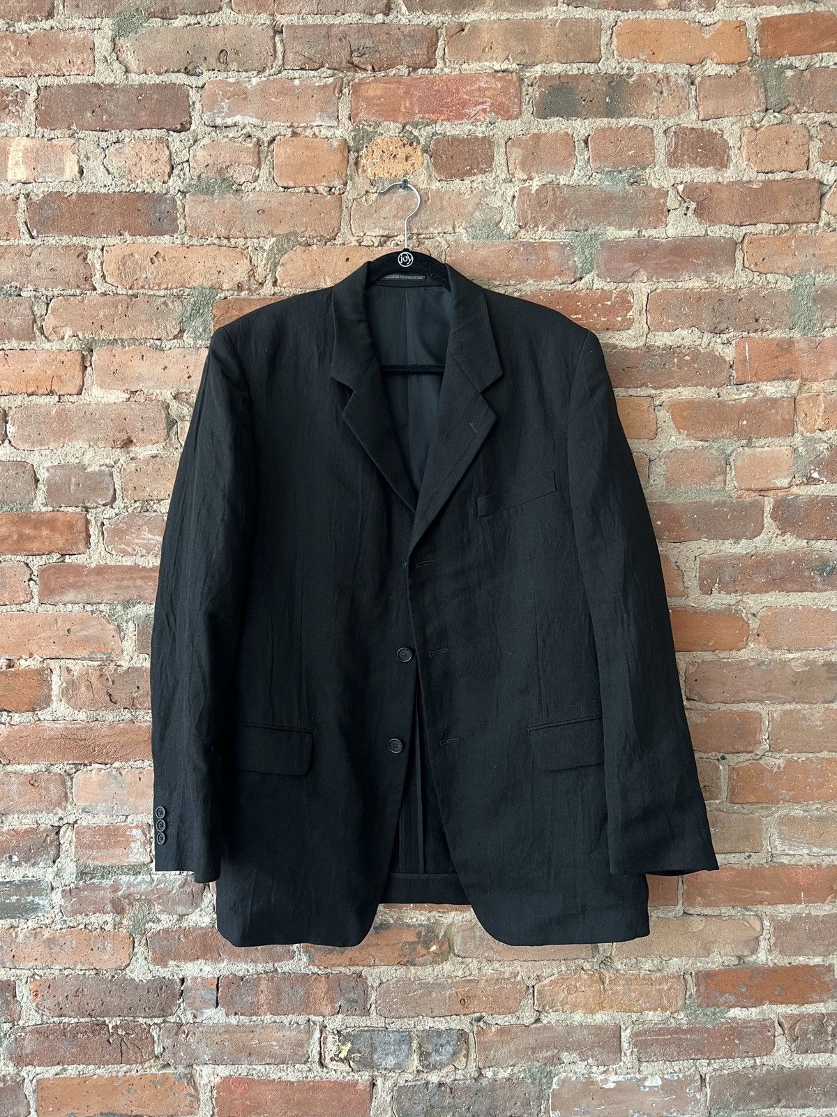 Yohji Yamamoto Yohji Yamamoto black linen relaxed fit blazer jacket Size US M / EU 48-50 / 2 - 1 Thumbnail