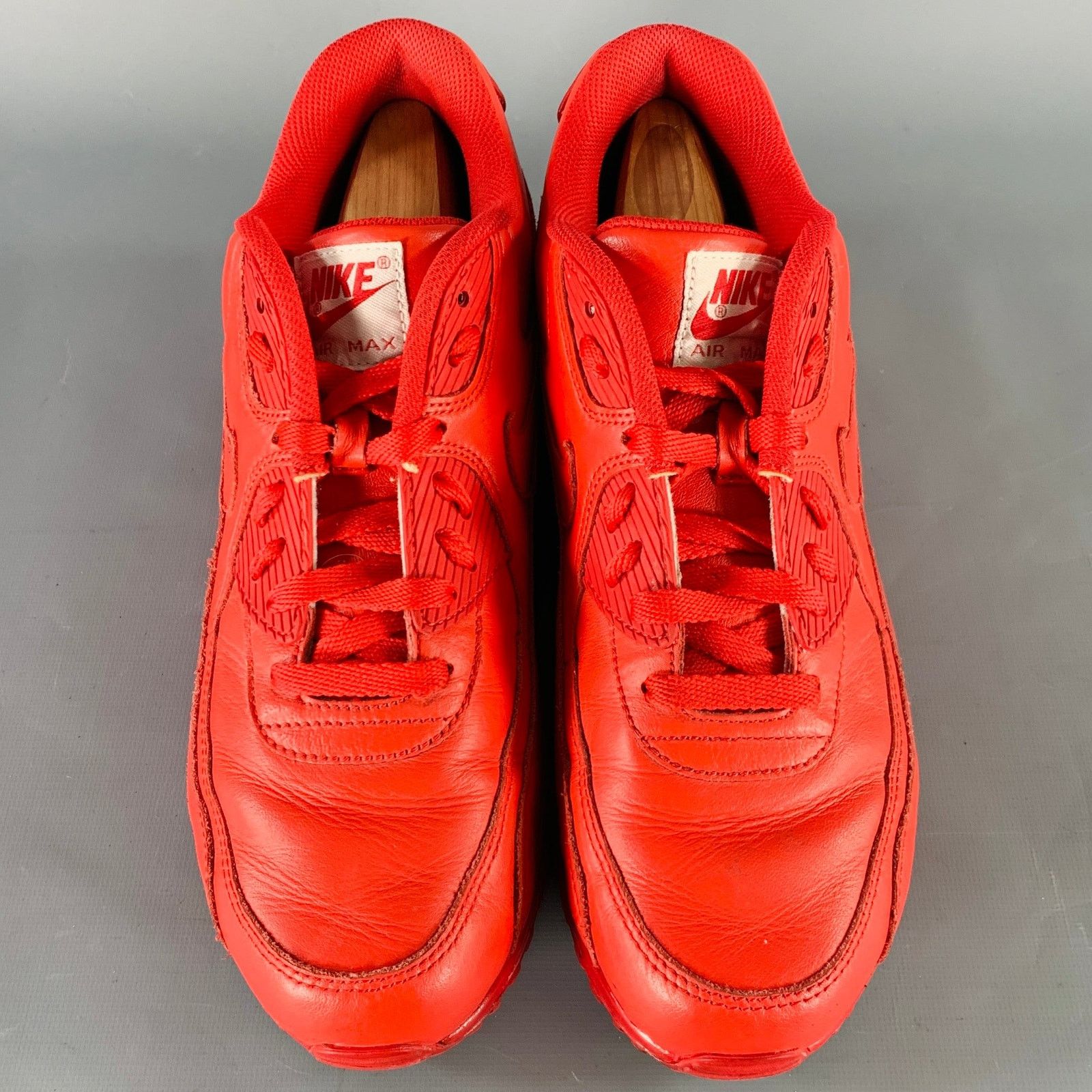 Nike NIKE AIR MAX Size 10 Red Leather Lace-Up Sneakers Size US 10 / EU 43 - 4 Thumbnail