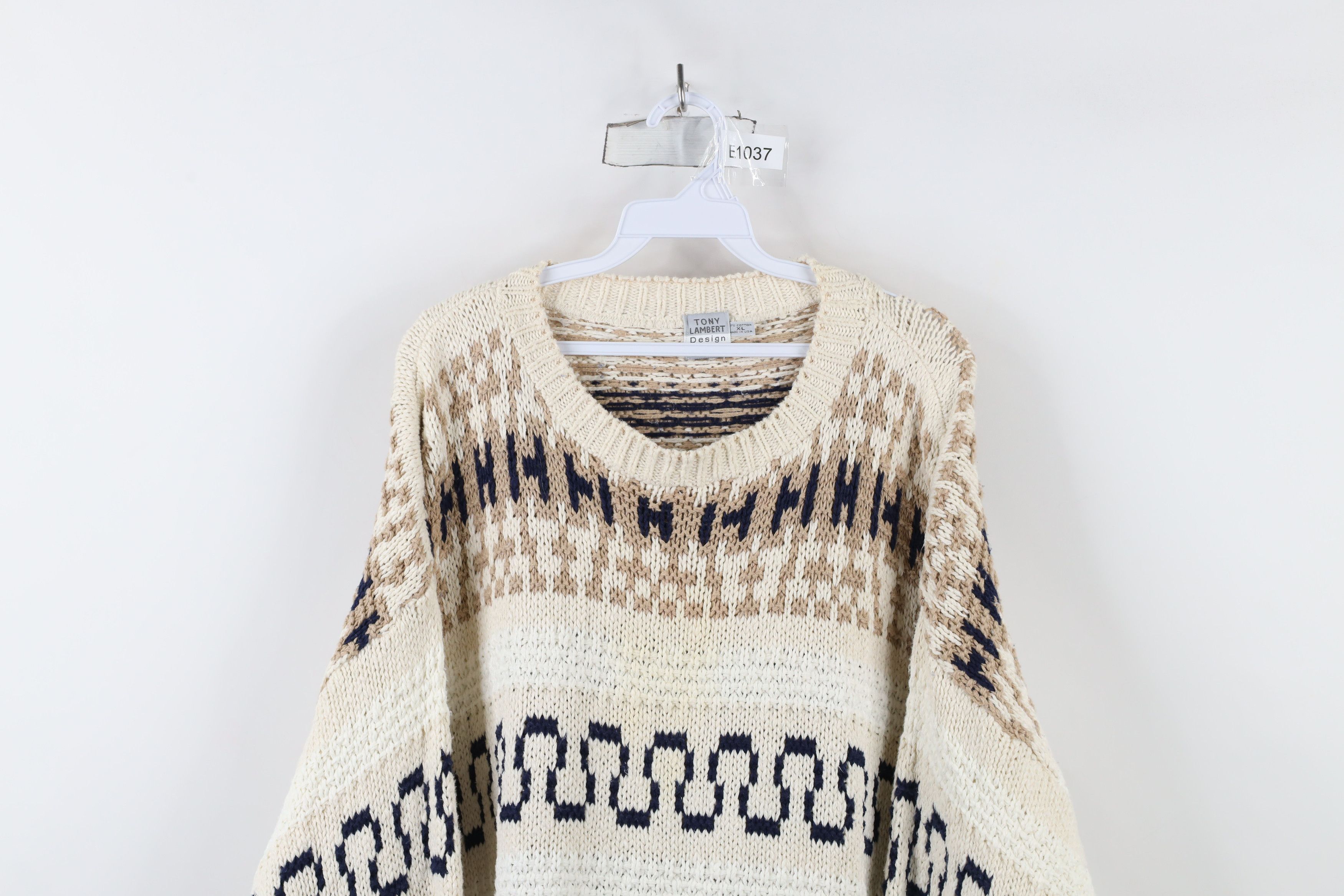 Vintage Vintage 90s Streetwear Cotton Fair Isle Knit Sweater USA Size US XL / EU 56 / 4 - 2 Thumbnail