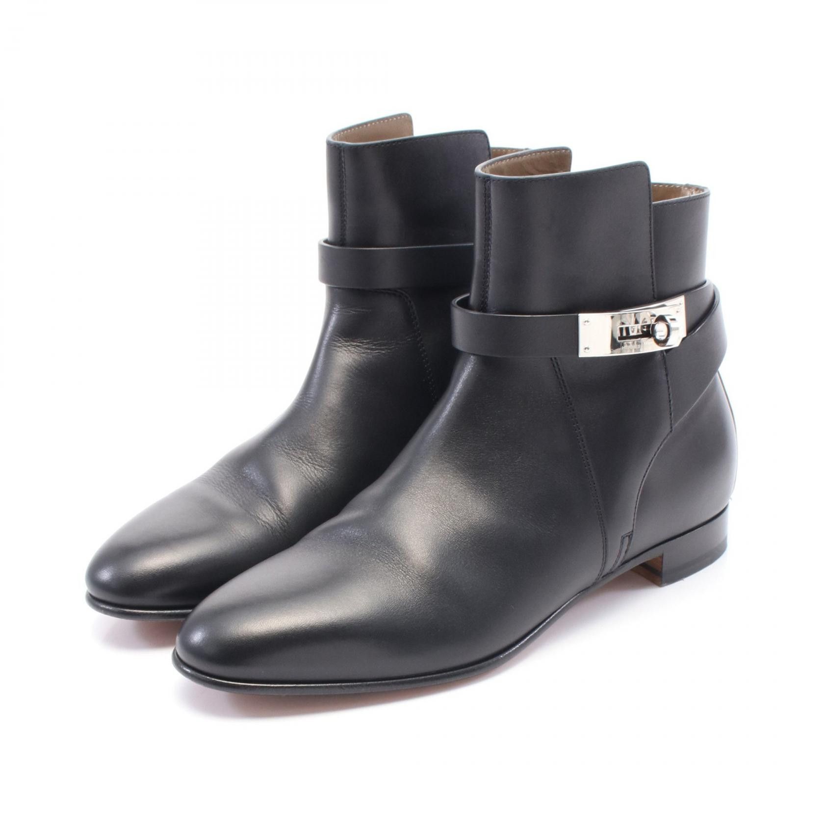 Hermes Hermes Neo Leather Boots Leather Shoes in Black, Women's
