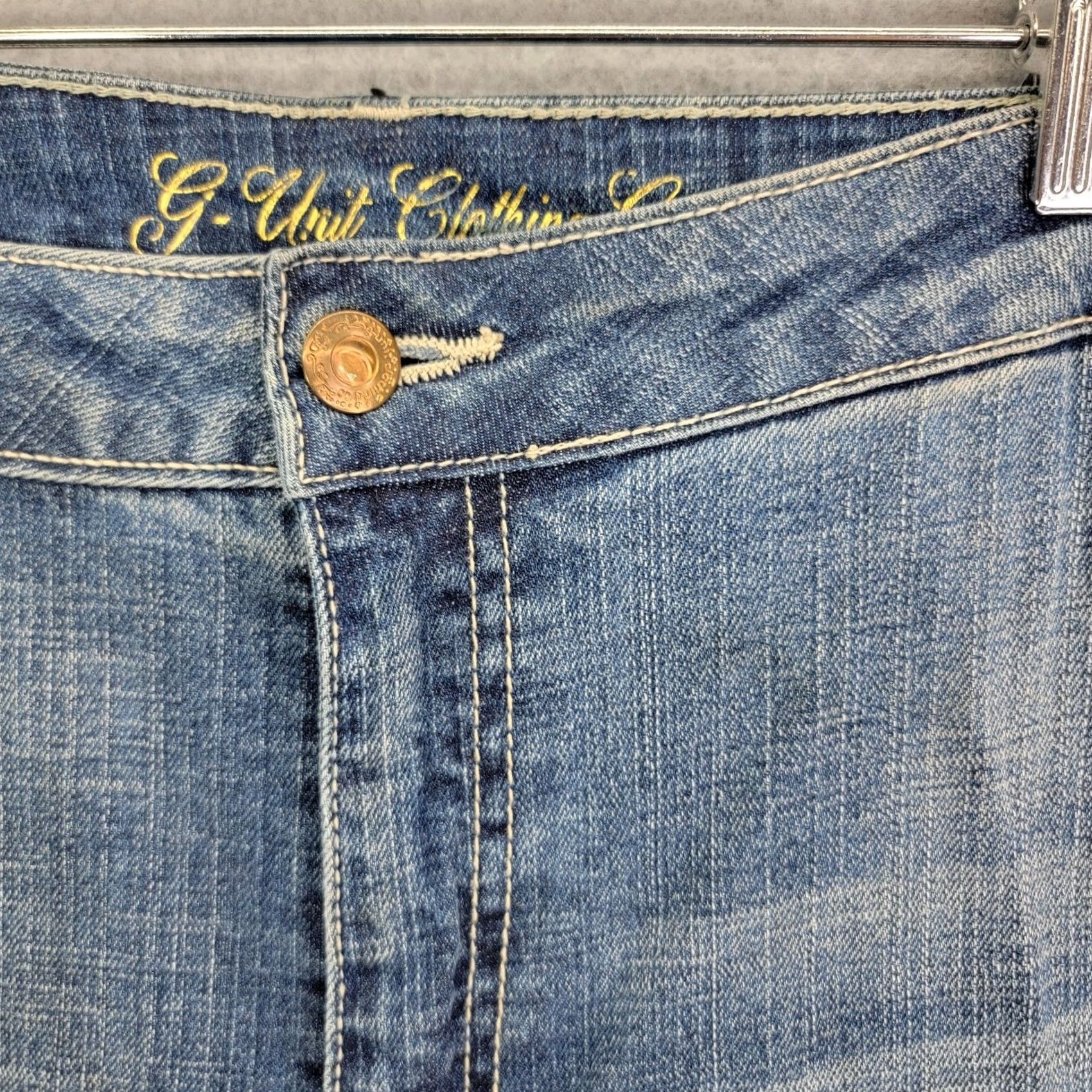 Vintage Vintage G Unit Shorts adult 20 Y2k Hip Hop 50 Cent 44 waist baggy Denim Bermuda Blue G-Unit Shorts Mens Size 42" / US 20 - 3 Thumbnail