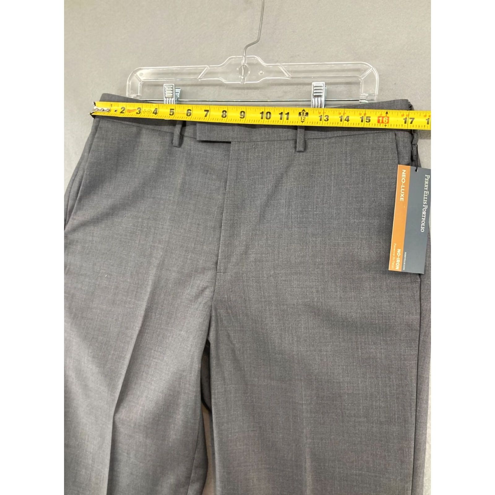 Perry Ellis Perry Ellis Pants Mens 34X30 Gray Flat Front Neo Luxe Size US 34 / EU 50 - 2 Thumbnail