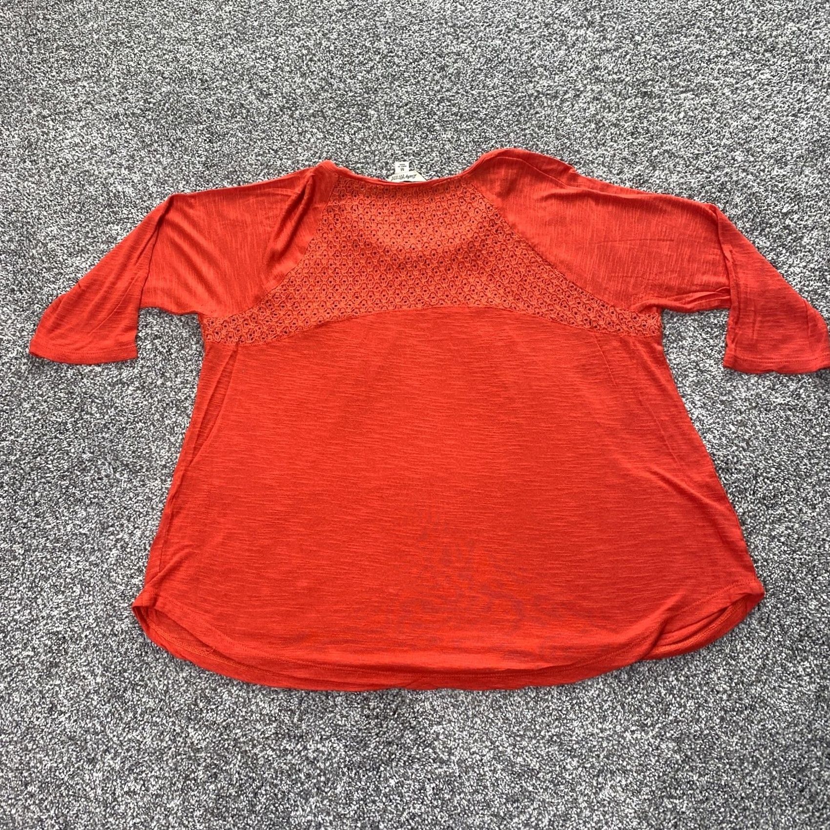 Lucky Brand Lucky Brand Shirt Womens M Orange Heather Flecked Marl 3/4 Sleeve Preppy Casual Size M / US 6-8 / IT 42-44 - 3 Thumbnail