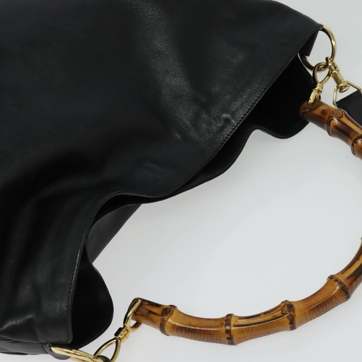 Gucci GUCCI Bamboo Hand Bag Leather Black Gold 001 2123 001 2123 Size ONE SIZE - 6 Thumbnail