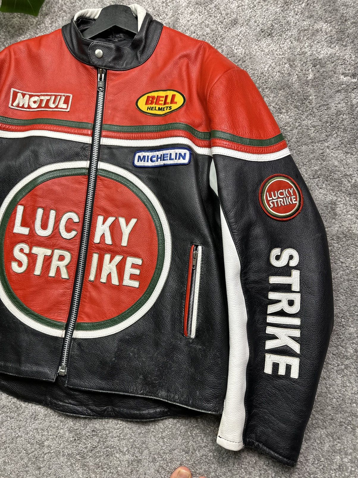 Vintage Lucky Strike Leather Racing Jacket Size US XL / EU 56 / 4 - 3 Thumbnail