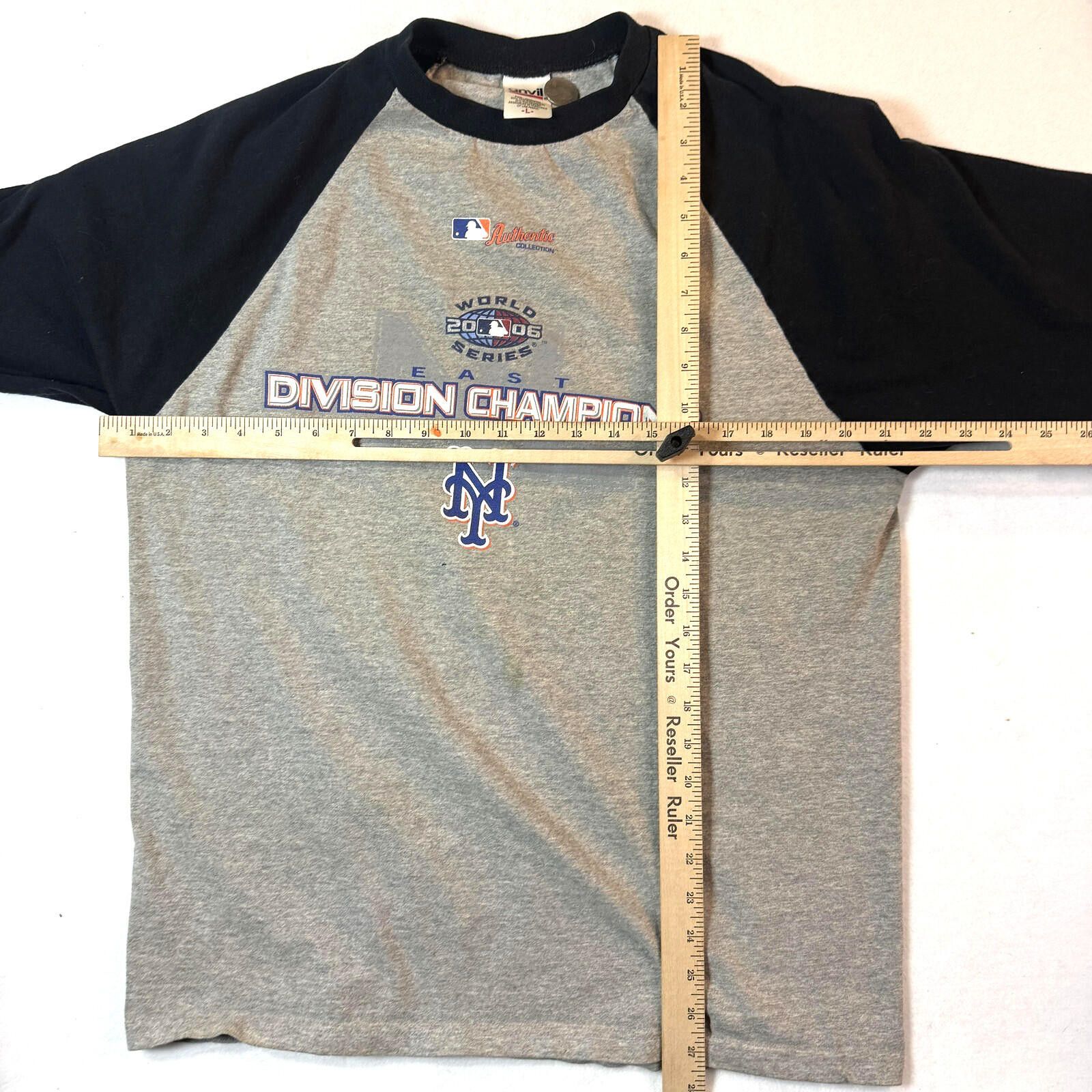 Anvil Vintage NY Mets Raglan Shirt Men LG 2006 World Series MLB Size US L / EU 52-54 / 3 - 5 Thumbnail