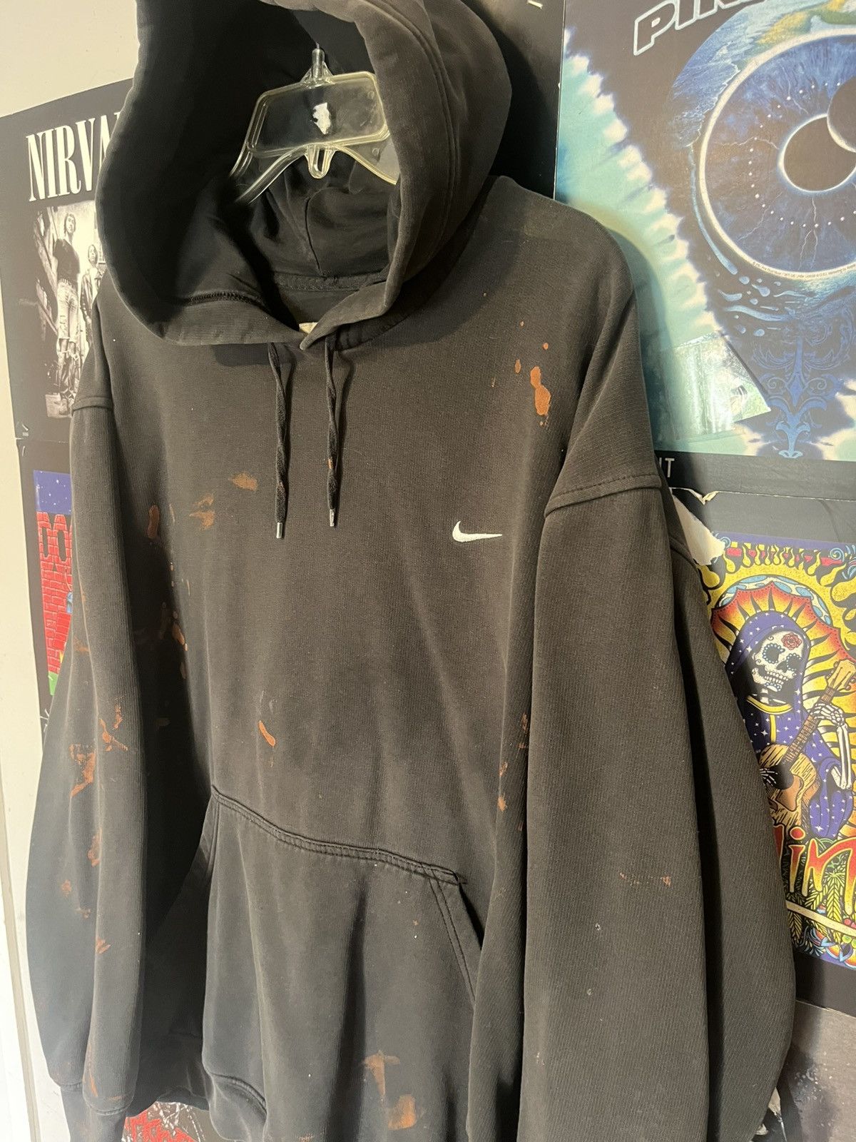 Nike Vintage Thrashed Y2K Nike Splatter skater Grunge hoodie Size US XXL / EU 58 / 5 - 2 Thumbnail